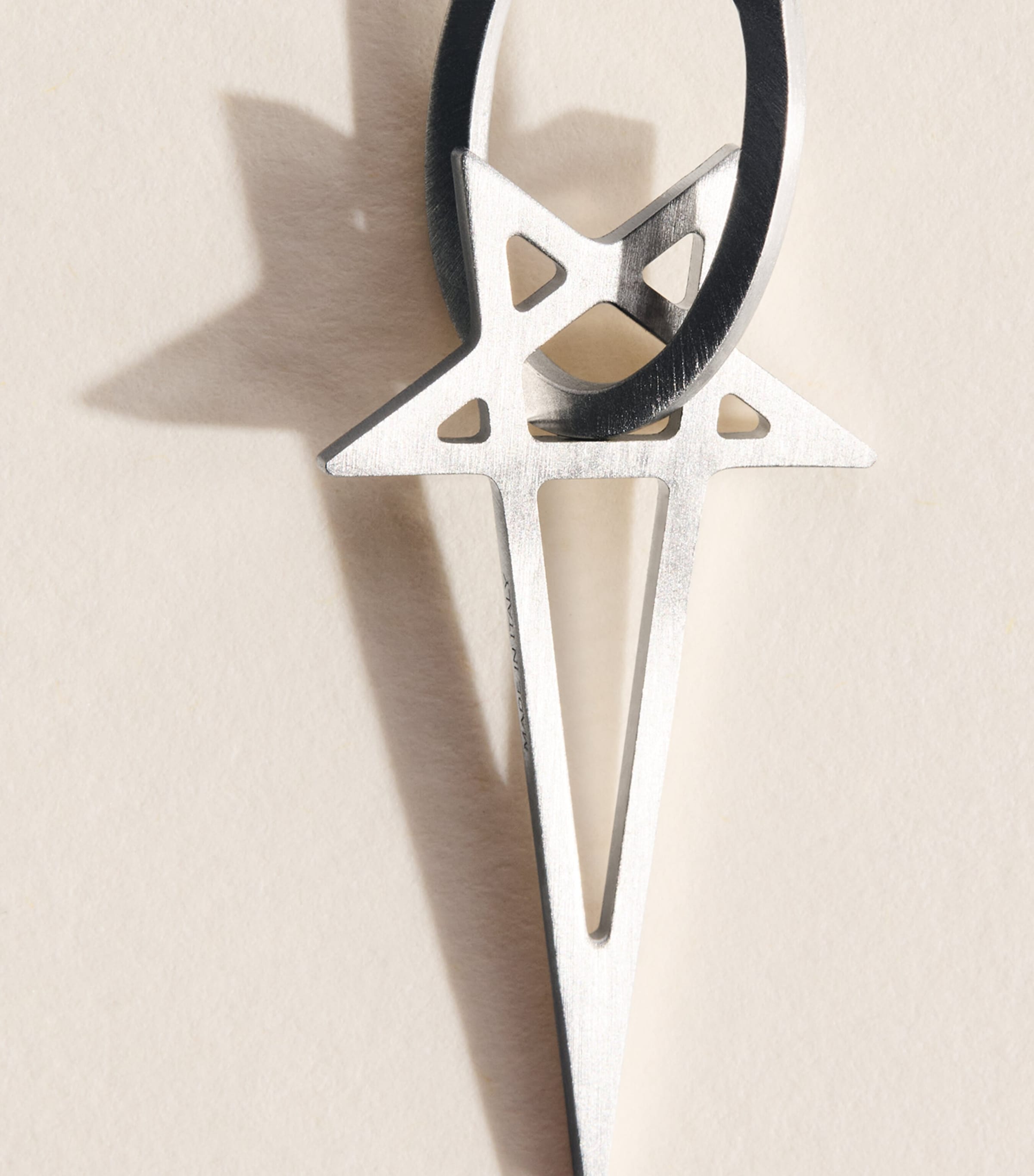 Rick Owens Pentagram Single Earring Silver Image 4