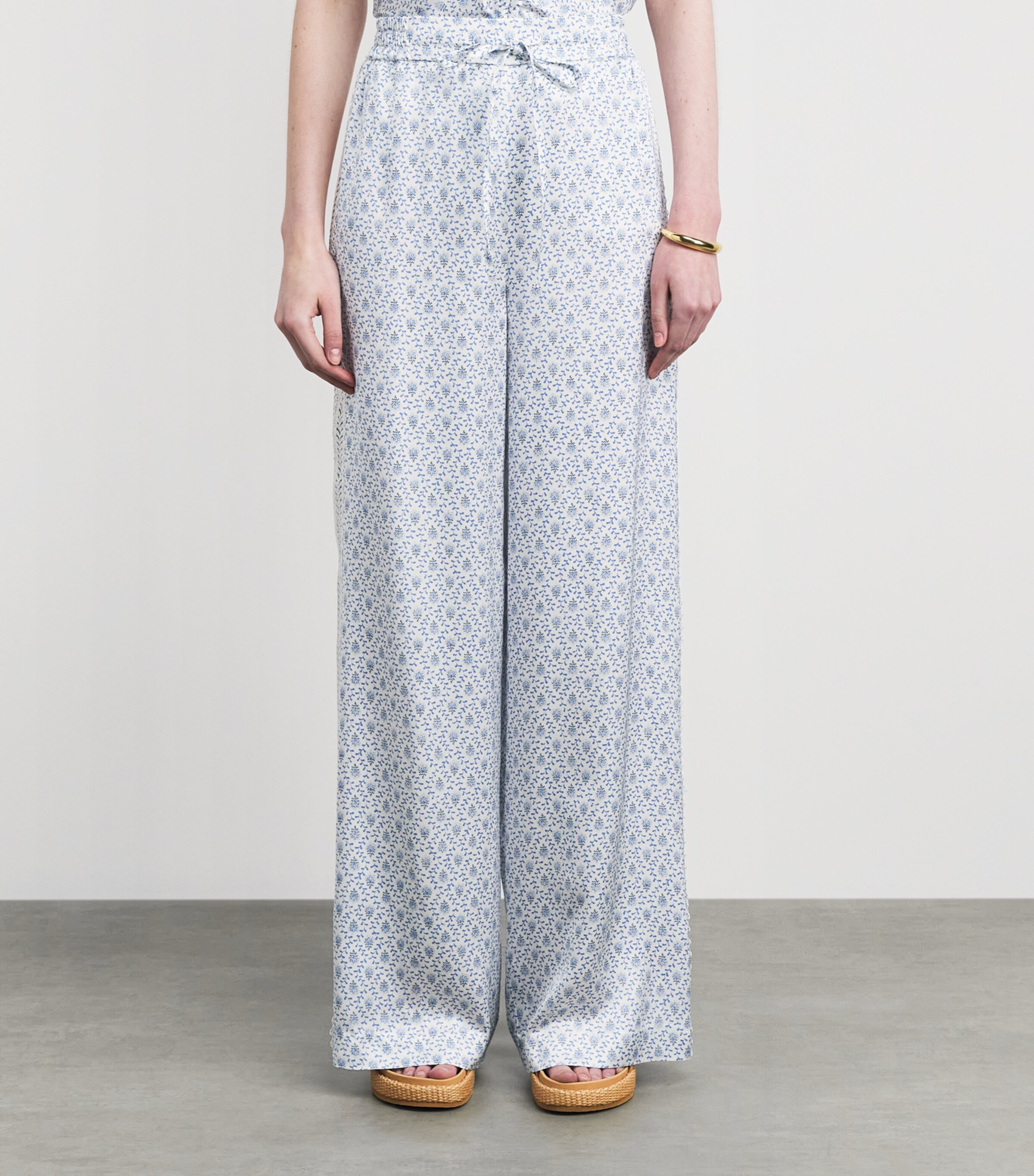 Claudie Pierlot Womens Printed Wide-Leg Trousers Light Print Image 4