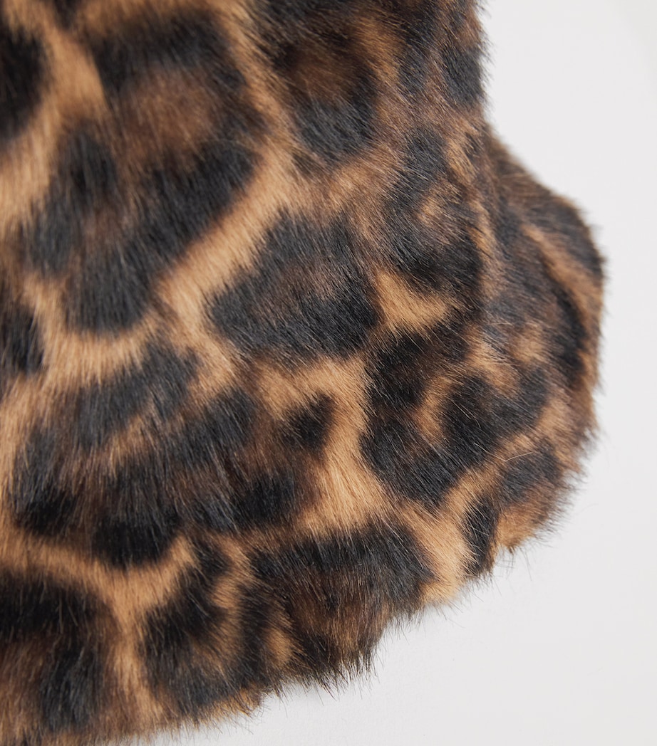 Faux Fur Leopard Bucket Hat LEOPARD Image 4