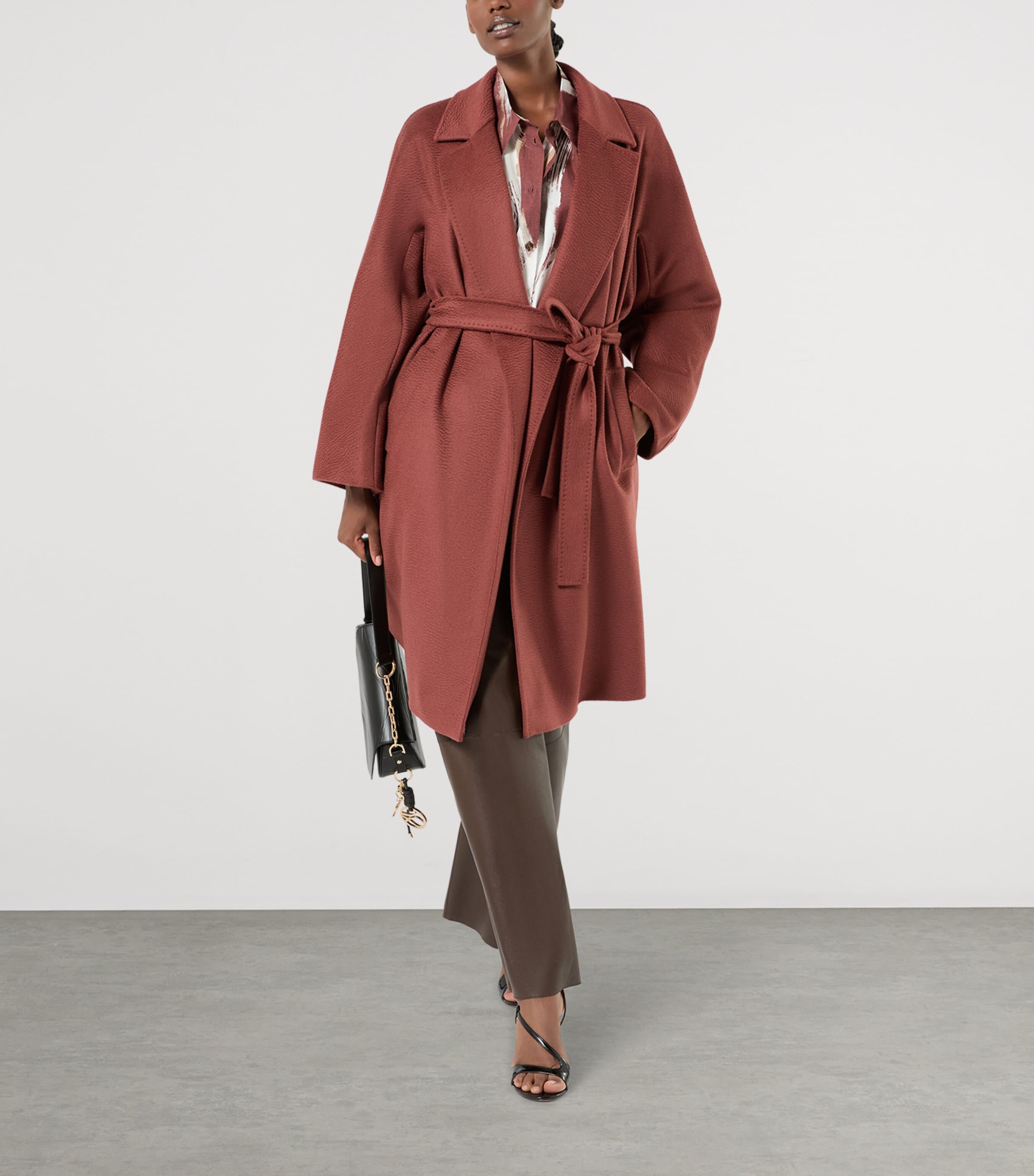 Marina Rinaldi Womens Cotton Print Shirt Brick Red Image 2