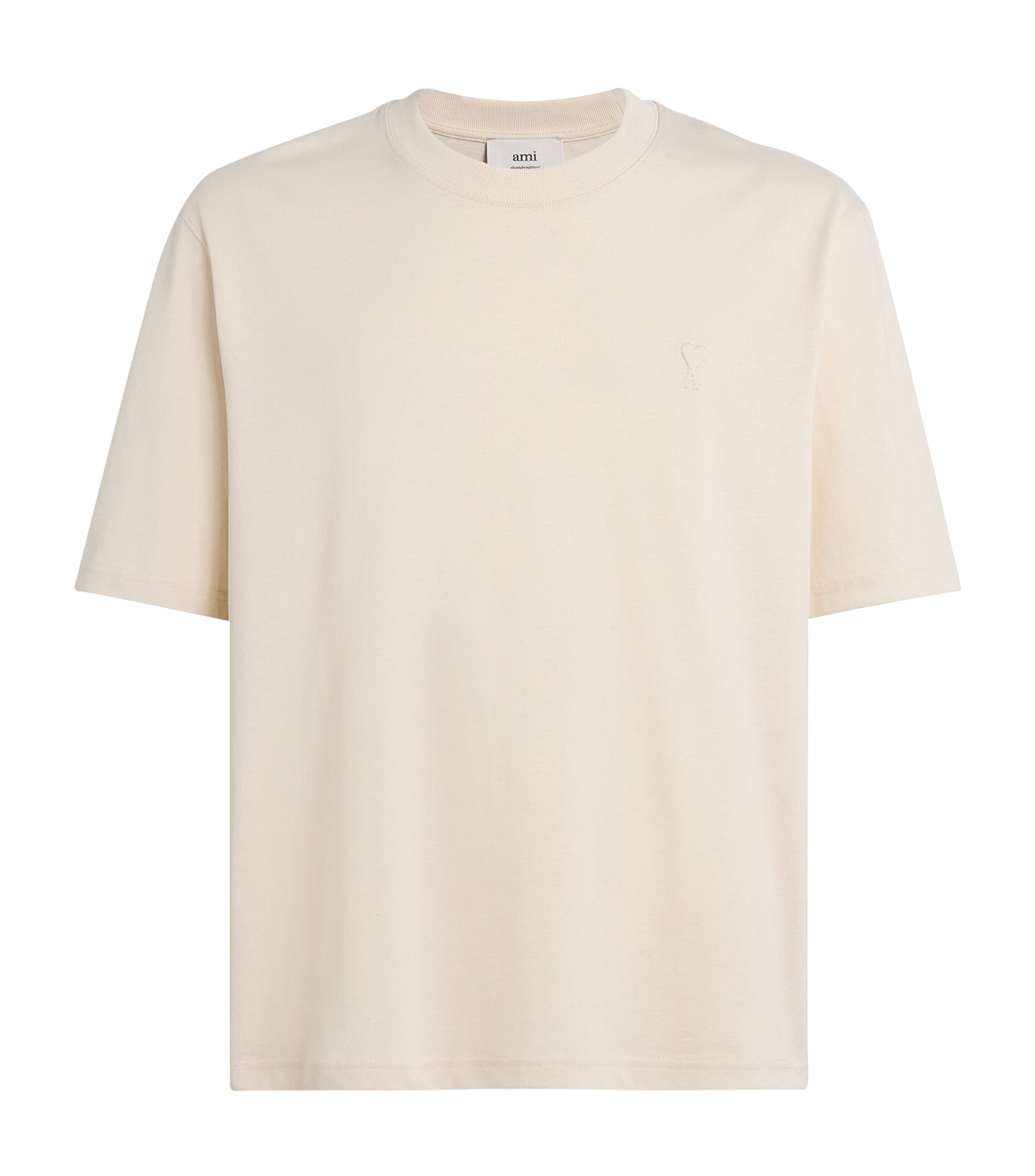 Ami Alexandre Mattiussi Organic Cotton Embossed Logo T-shirt In Neutral