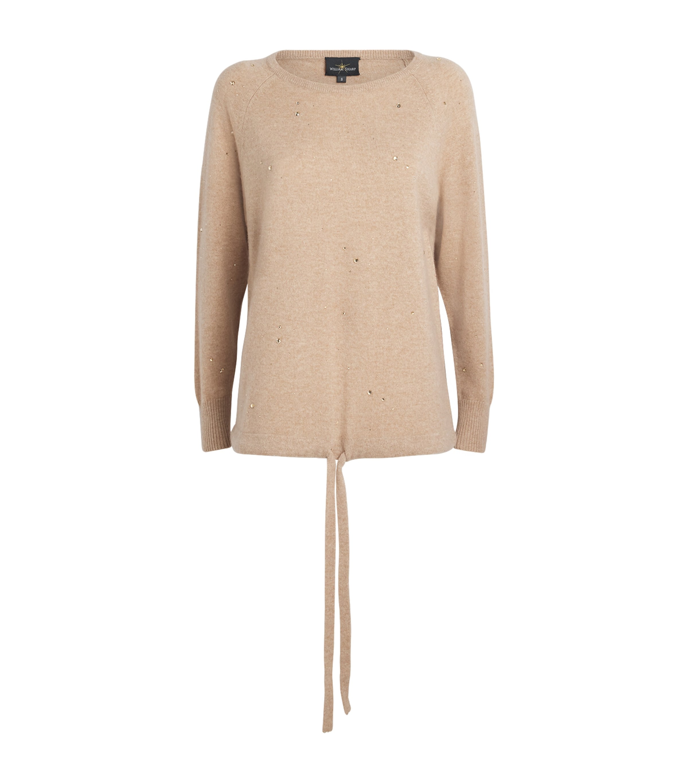 William Sharp Cashmere Crystal-embellished Sweater In Brown