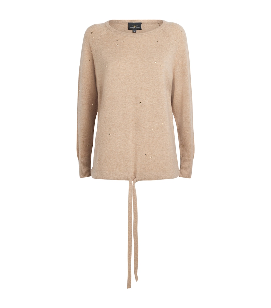 William Sharp Womens Cashmere Crystal-Embellished Sweater Mid Brwn Gldn Shdw Image 1