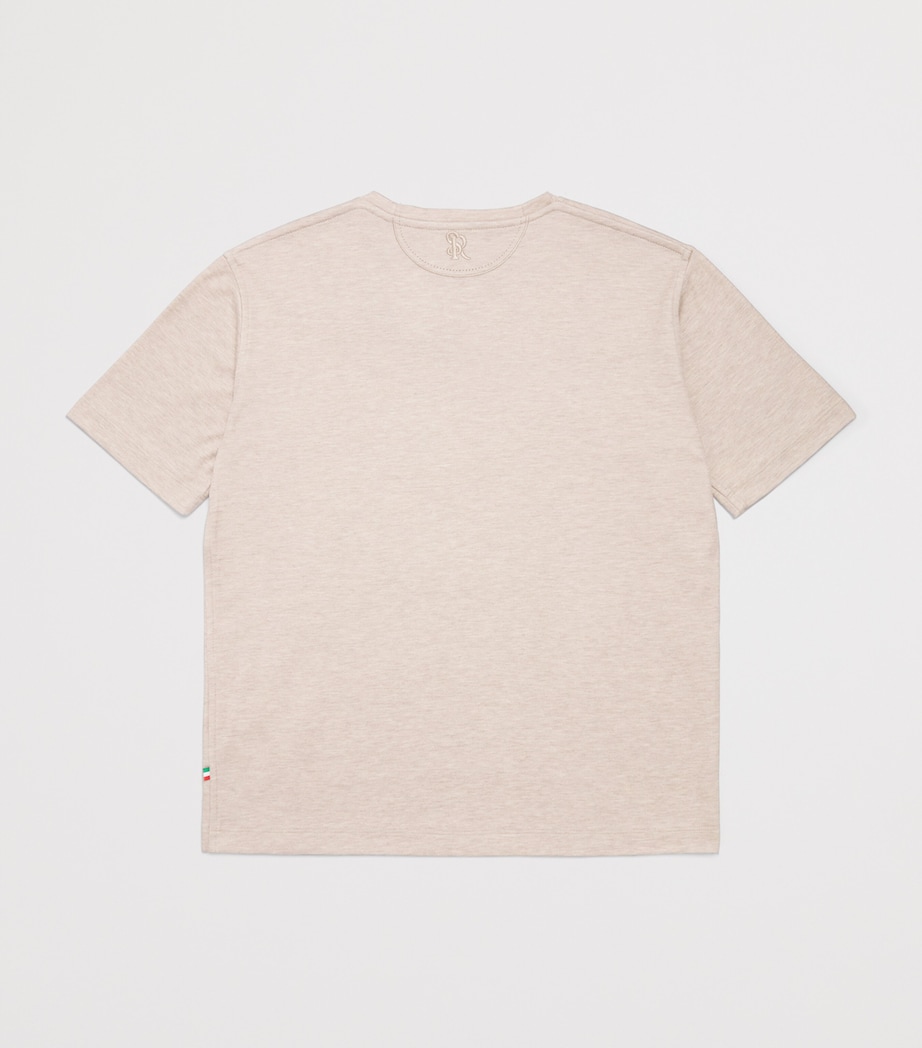 Stefano Ricci Kids Cotton-Silk-Blend Logo T-Shirt (4-16 Years) Beige Image 2