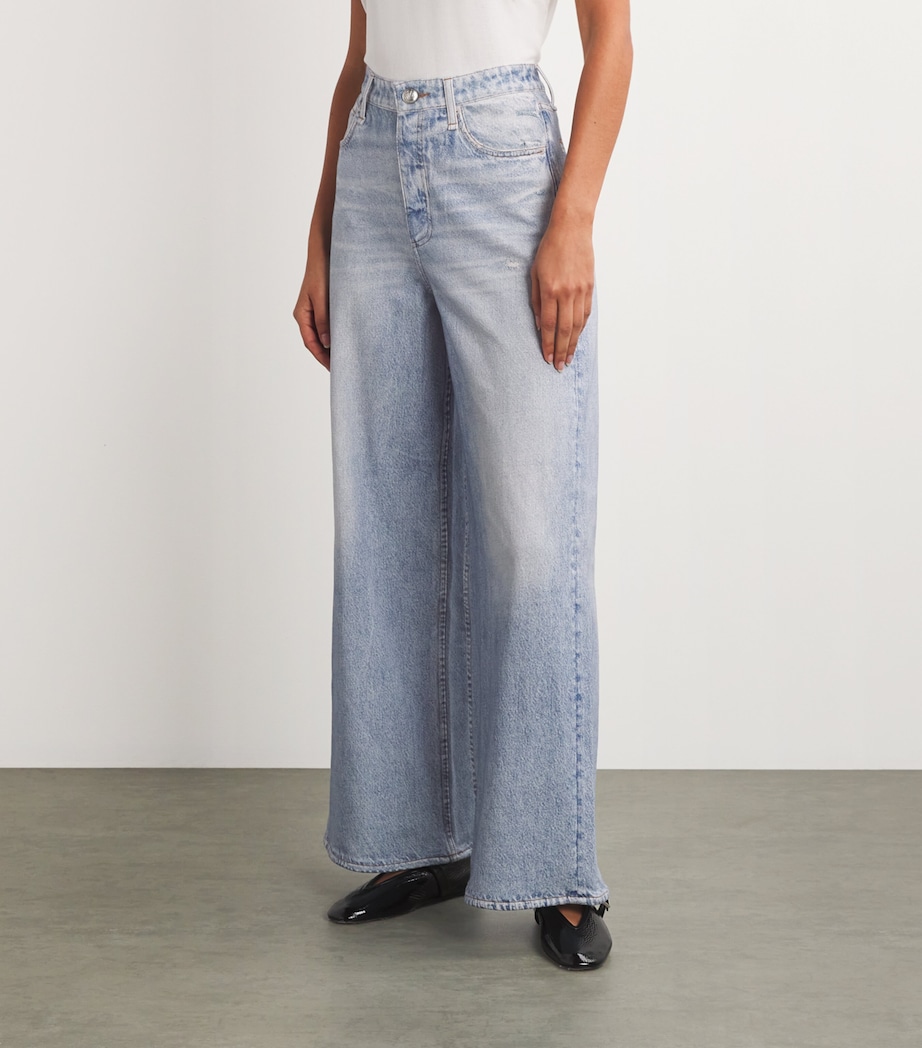 Rag & Bone Womens Cropped Miramar Sofie Wide-Leg Jeans Meadowblue Image 3