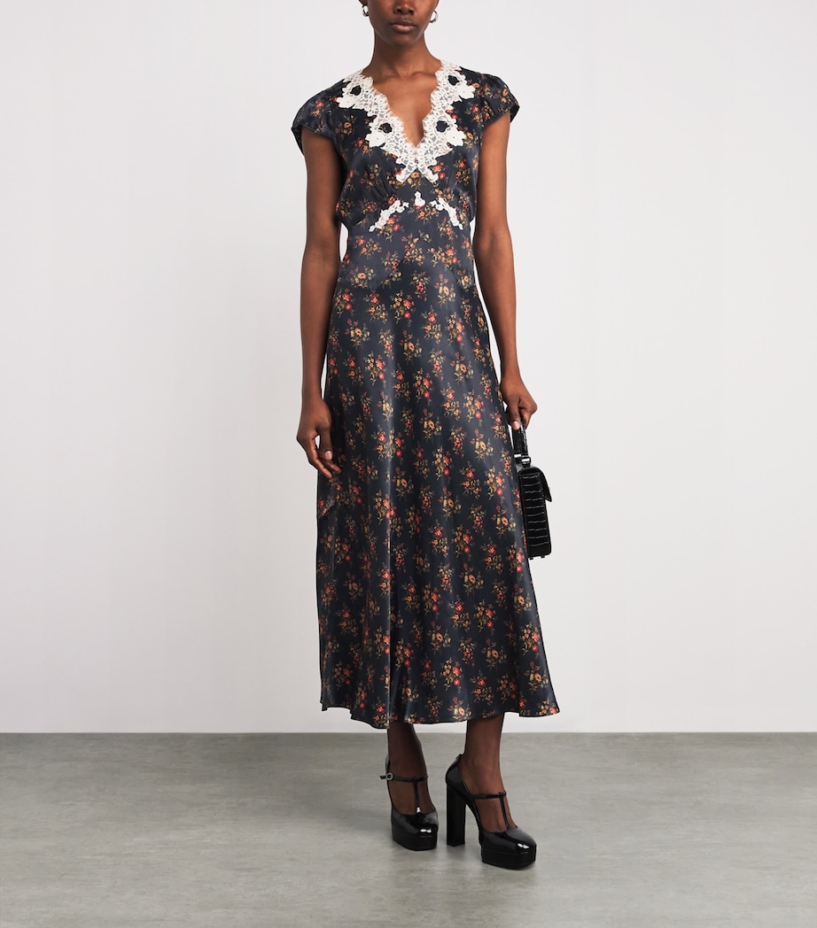 Satin Floral Coraline Midi Dress FLEUR DU PALAIS Image 2