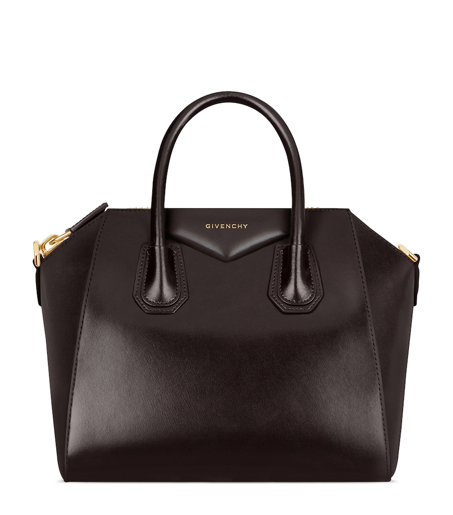 Small Leather Antigona Top-Handle Bag CHOCOLATE Image 1