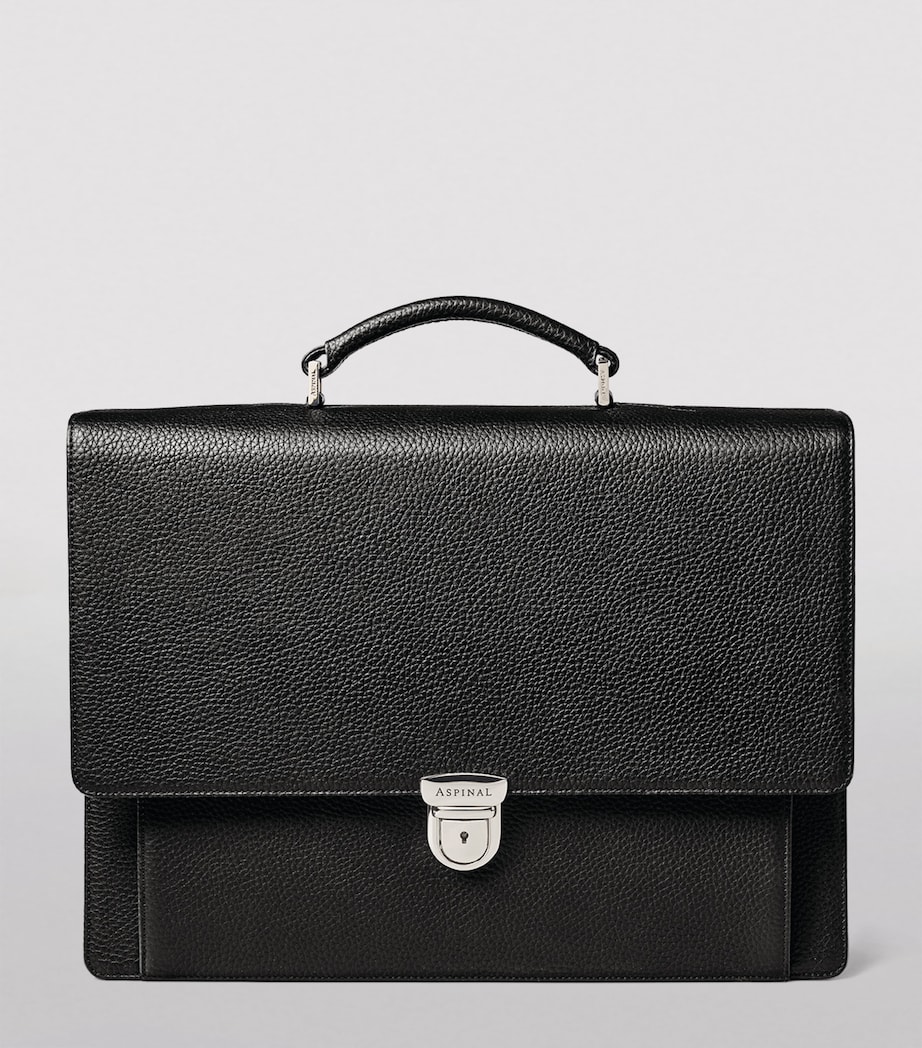 Leather City Laptop Briefcase BLACK Image 4