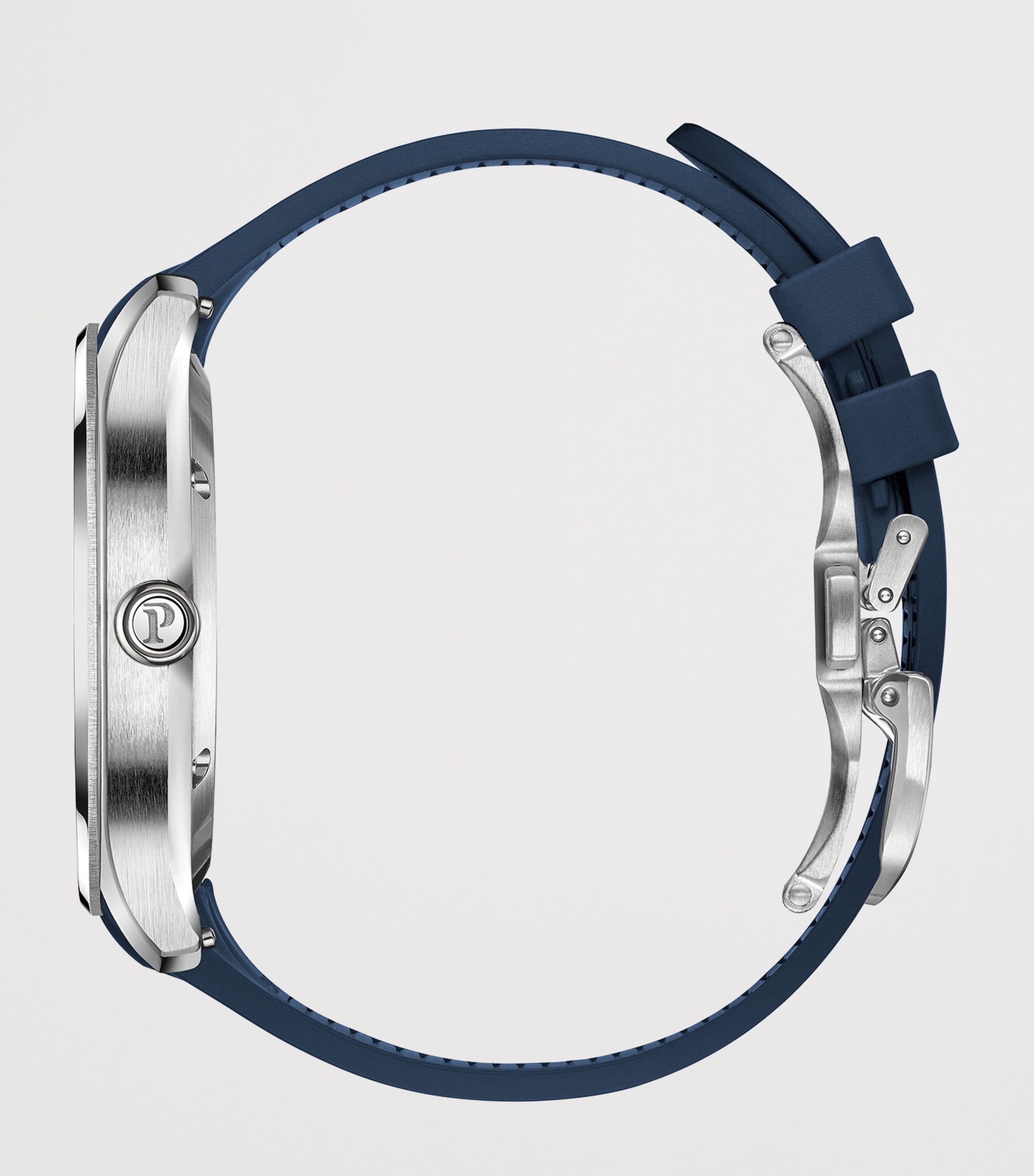 Piaget Stainless Steel Polo Signature Date Watch 42mm Blue Image 5