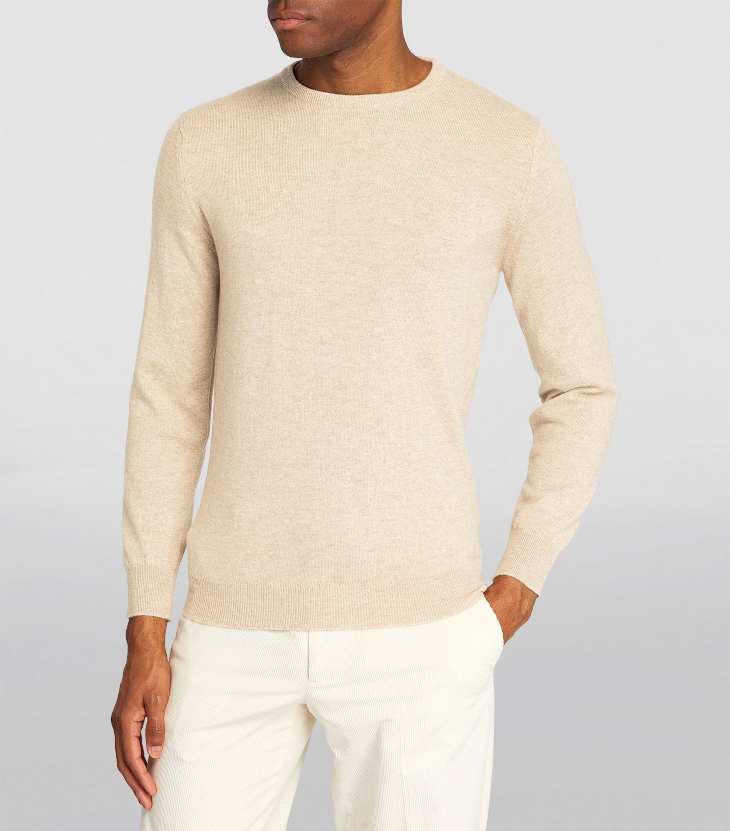 Cashmere Crew-Neck Sweater OATMEAL MARL Image 3