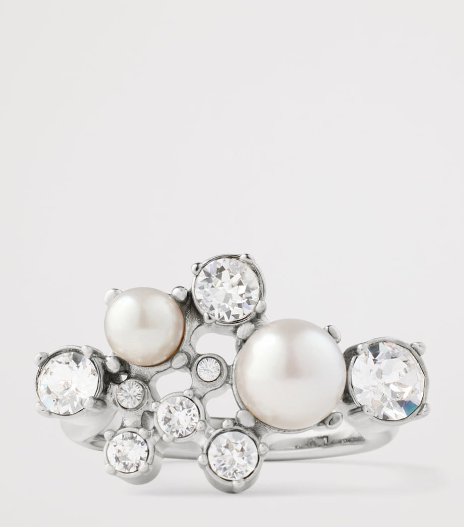 Crystal Pearl Ring WHITE/SILVERY Image 3