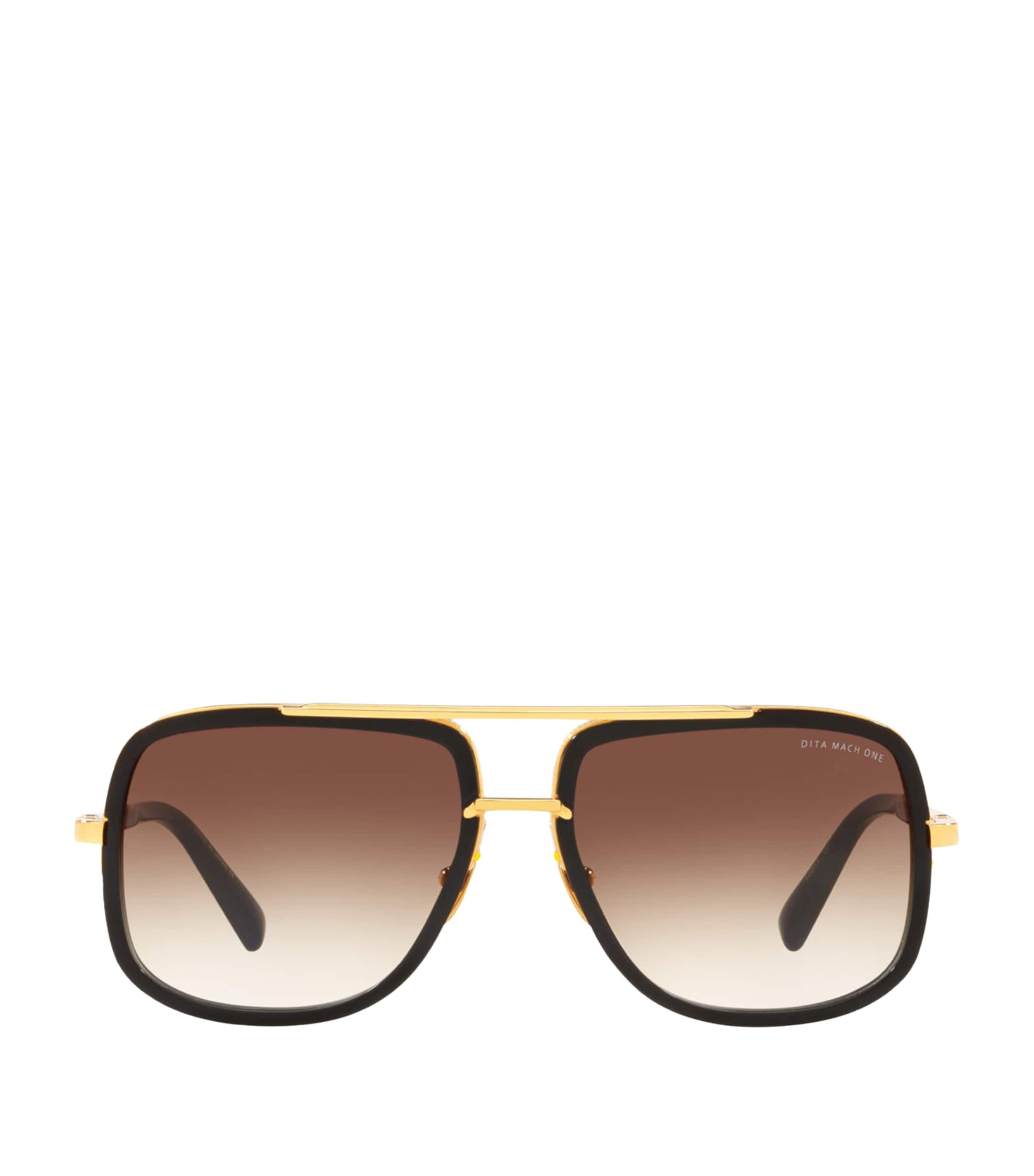 Dita Mach One Square Sunglasses In Gold