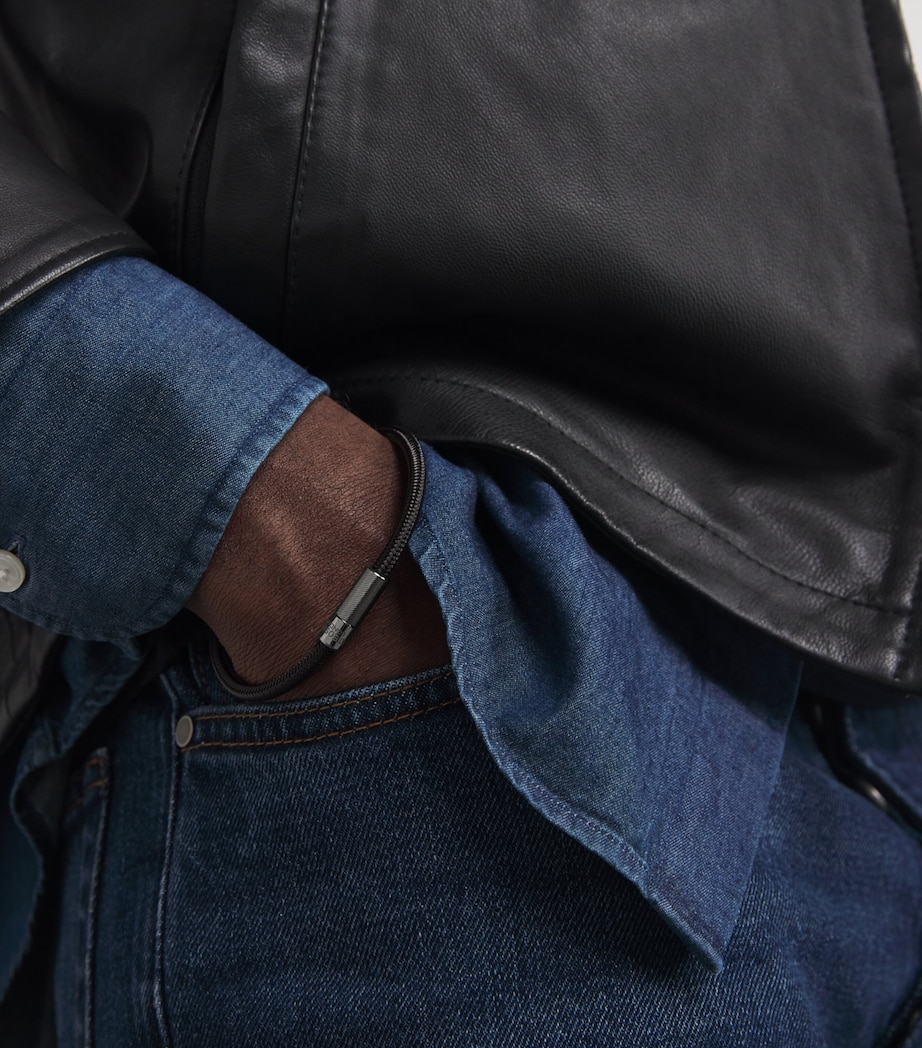 Copper Single-Wrap Braided Bracelet BLACK Image 5