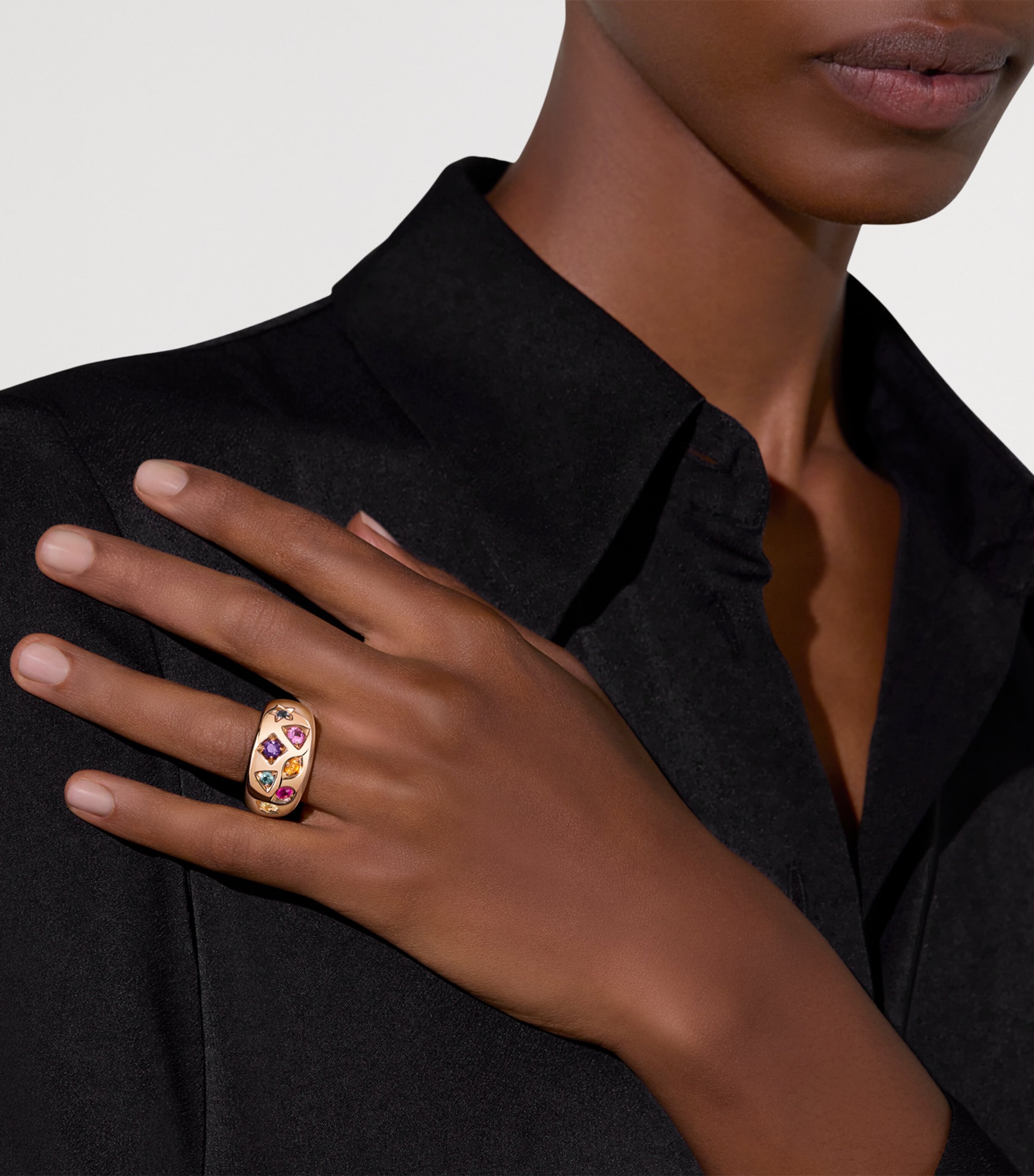 Rose Gold and Gemstone Iconica Ring 000VA Image 2