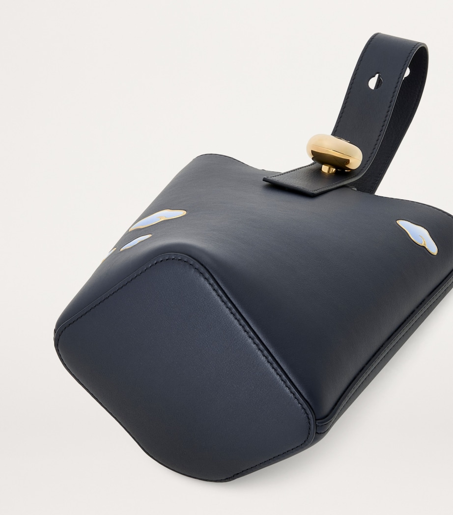 LOEWE x Suna Fujita Leather Clouds Pebble Bucket Bag Dark Ink Image 5