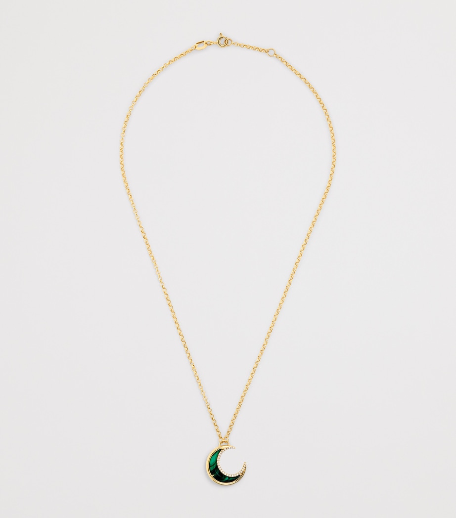 Yellow Gold, Diamond and Malachite Bloop Moon N*93 Necklace YELLOW GOLD Image 3