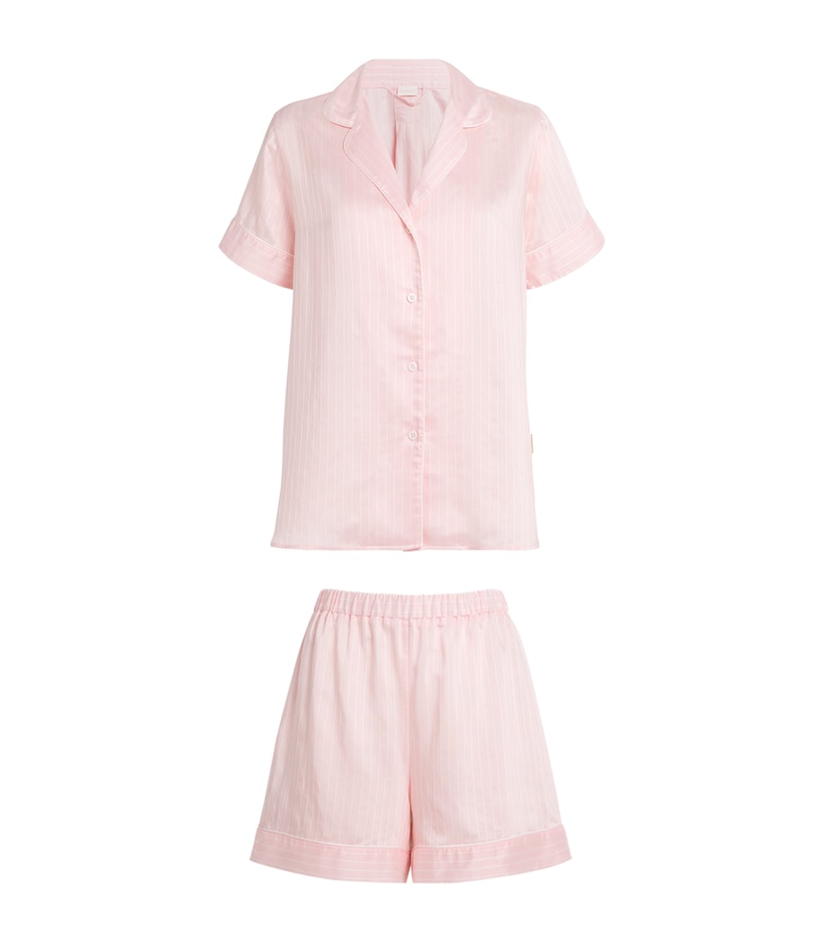 Zimmerli Womens Striped Pyjama Shirt Pink Stripes Image 1