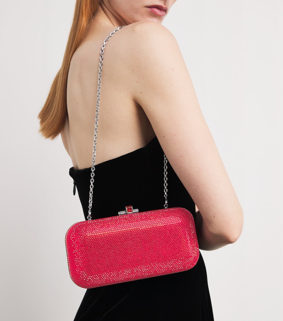 Crystal-Embellished Long Slide Clutch Bag SLTSM LIGHT SIAM Image 2