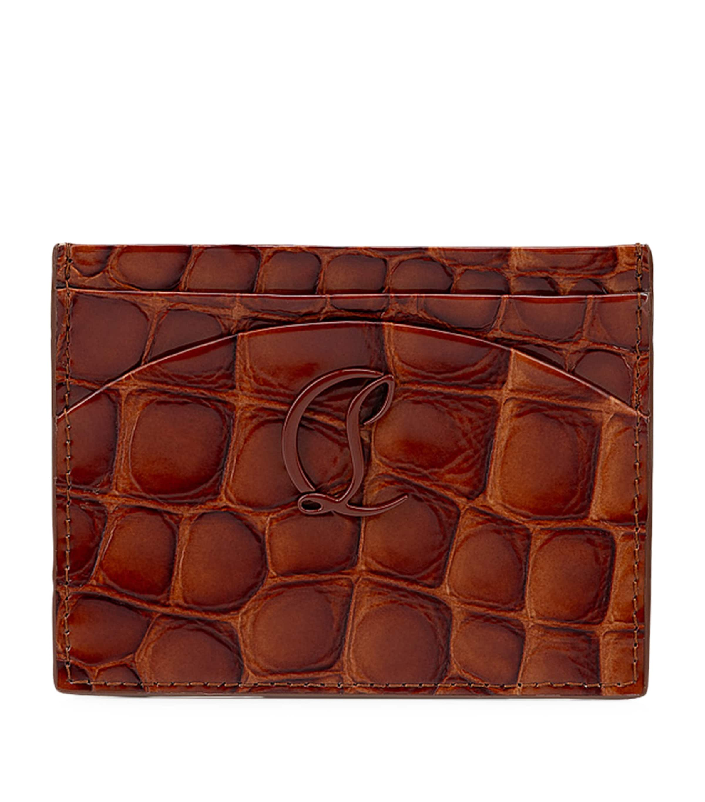 CHRISTIAN LOUBOUTIN LOUBI54 CROC-EMBOSSED CARD HOLDER 