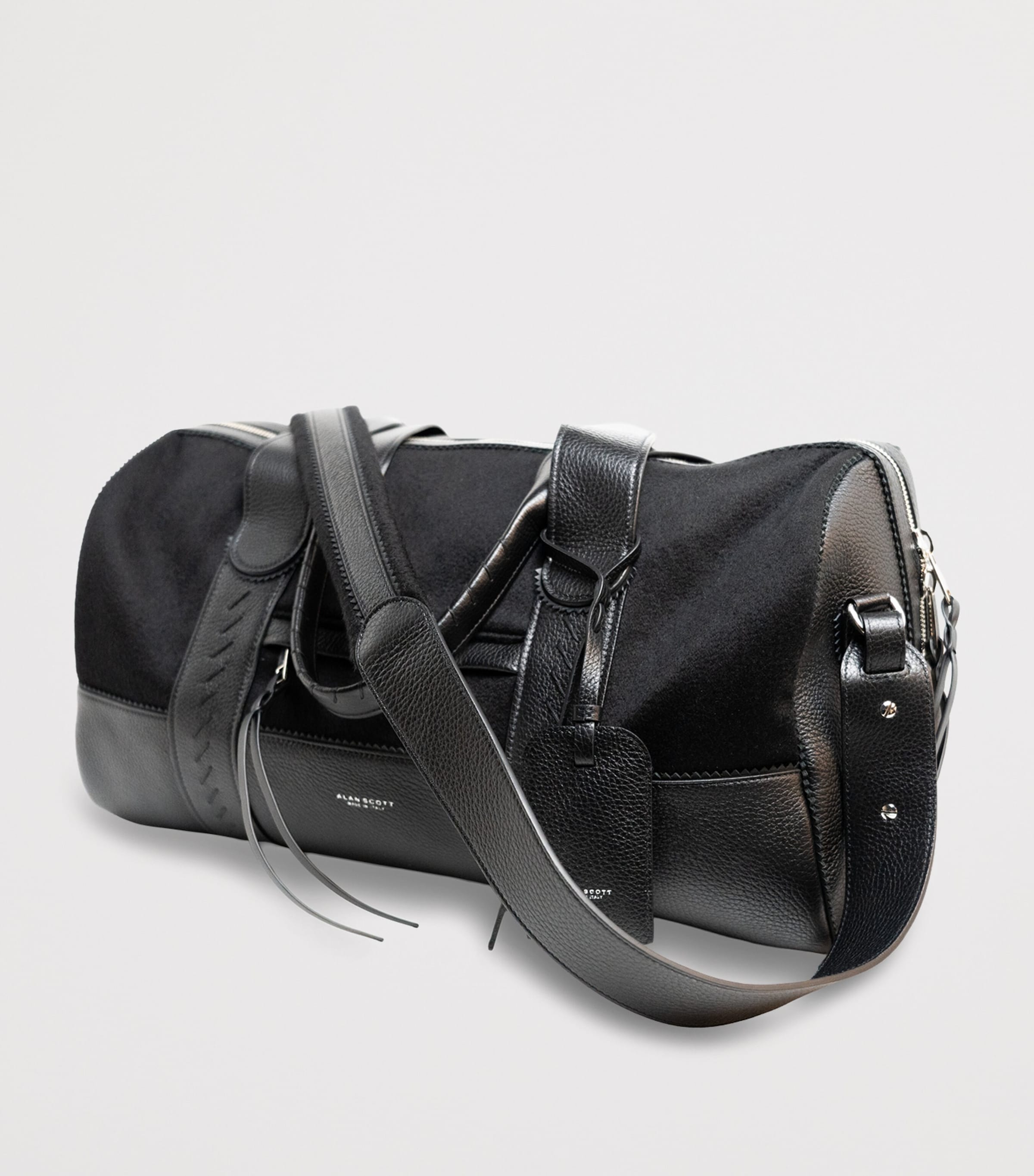 Alan Scott Deerskin Duffle Bag Black/black Image 2