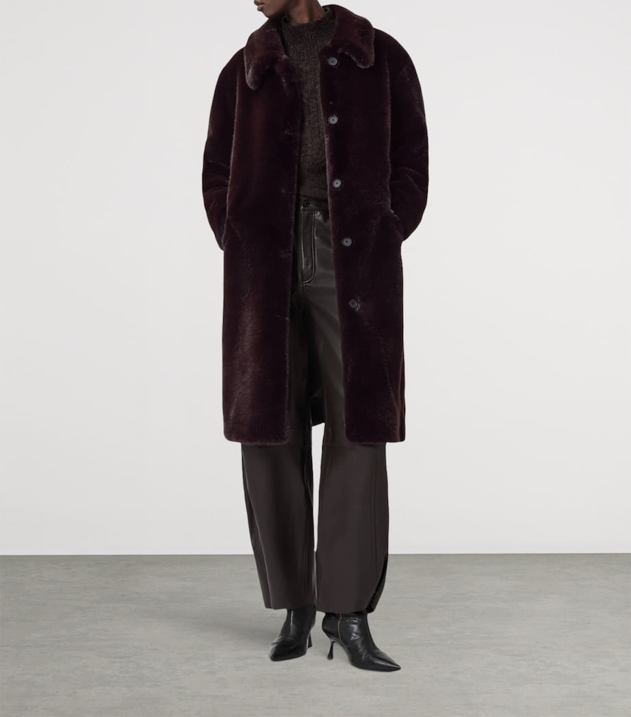 Faux Fur Sora Coat CHOCOLATE BROWN Image 2