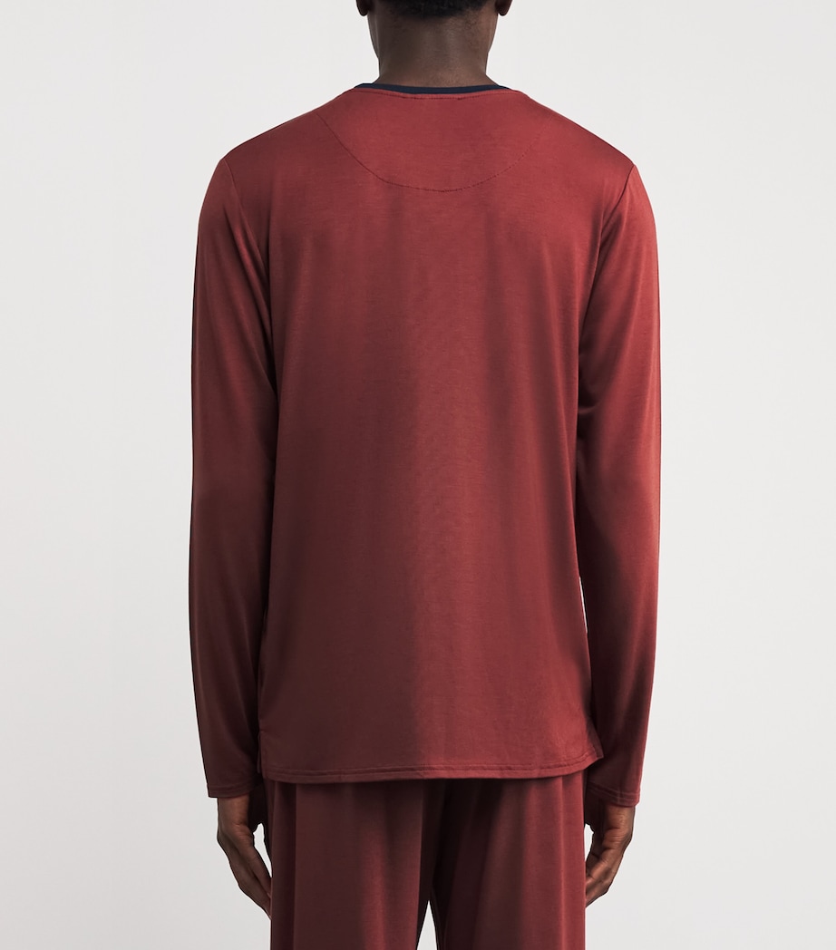Contrast Trim Lounge T-Shirt CLAN-CLAY/NAVY/GRY Image 4