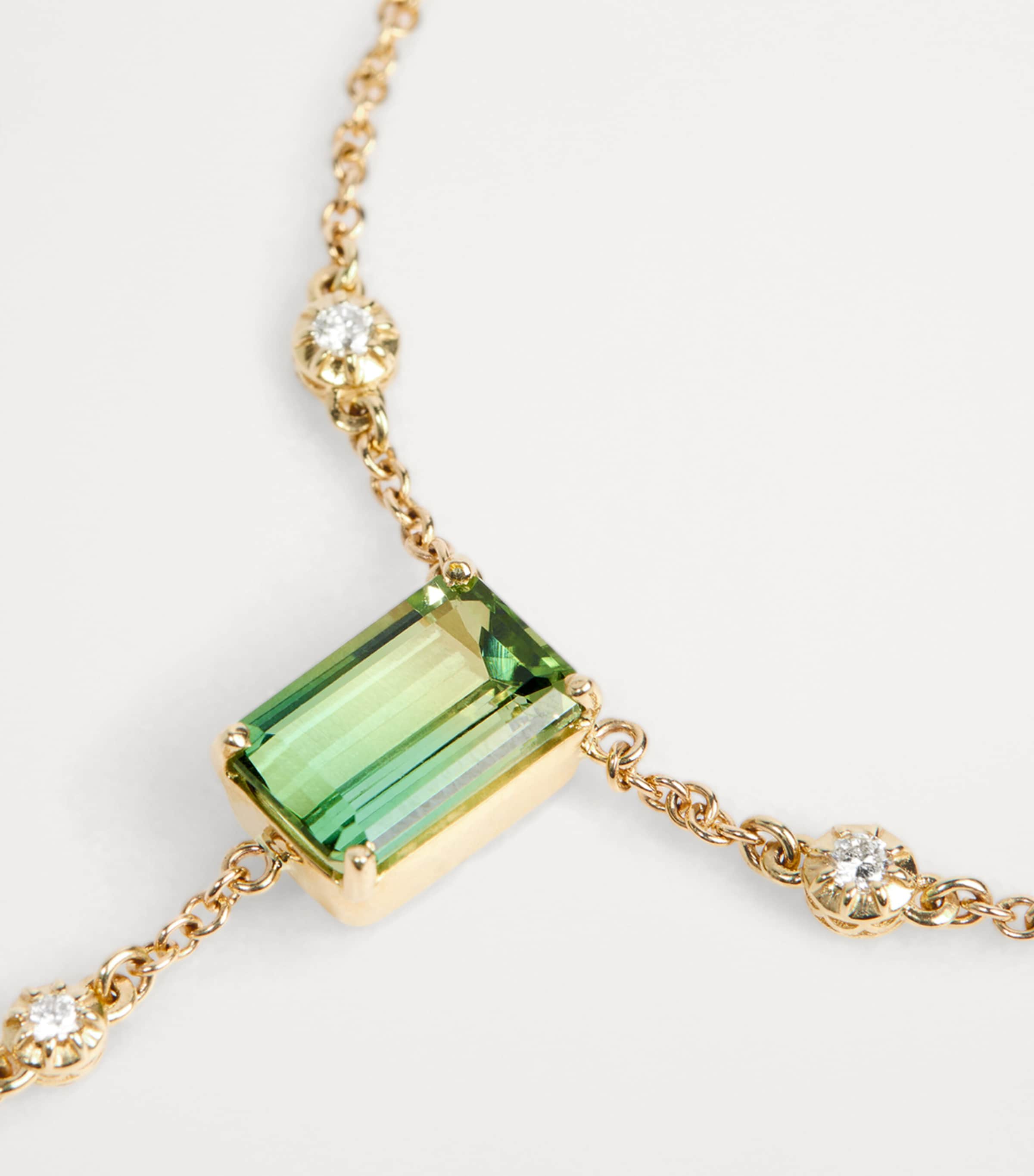 Jacquie Aiche Yellow Gold, Diamond and Tourmaline Sophia Finger Bracelet Yellow Gold Image 4