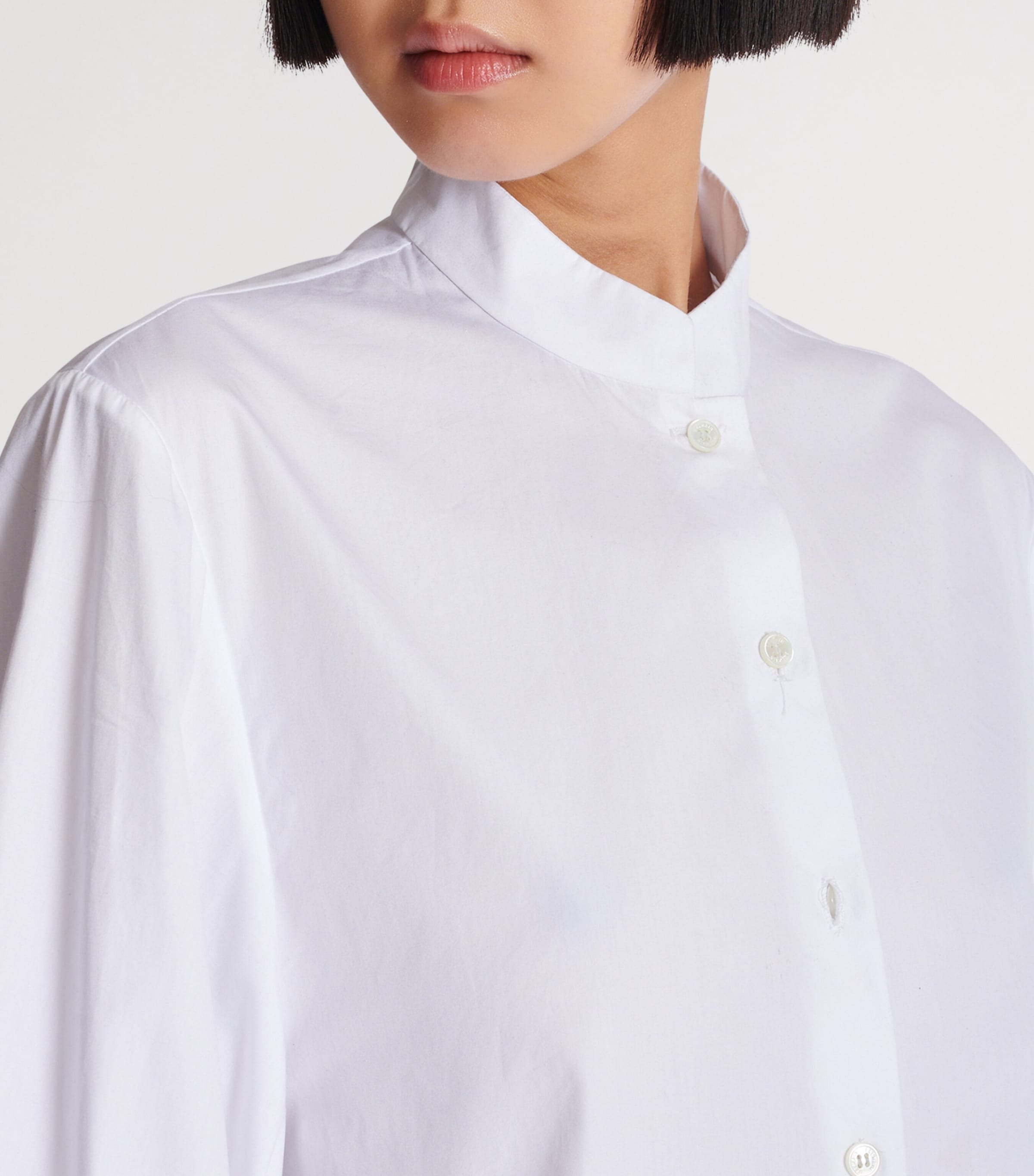 Cotton Puff-Sleeve Poplin Shirt 0FA BLANC Image 5