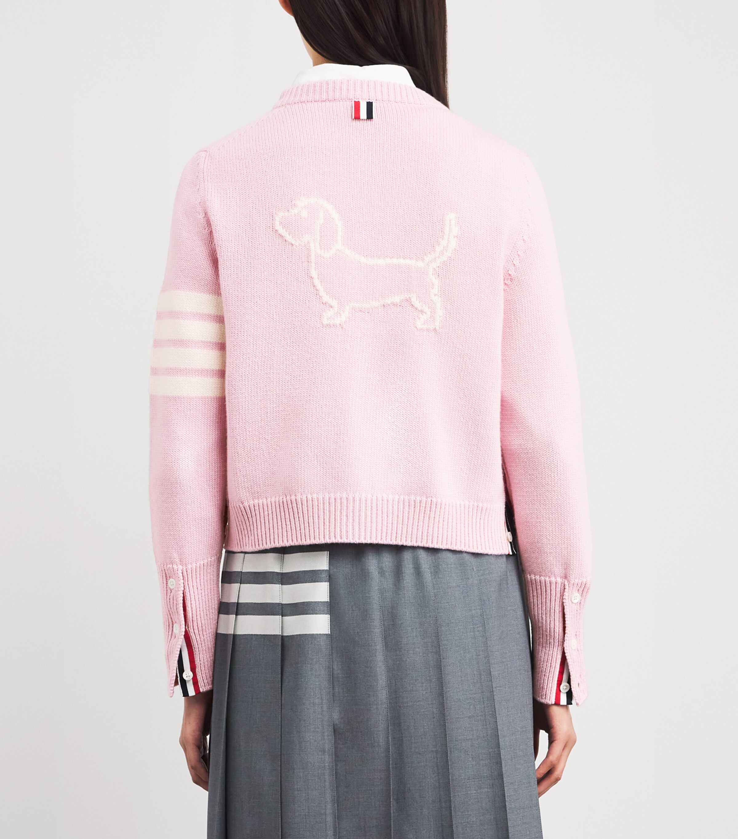 Wool Hector 4-Bar Cardigan LIGHT PINK Image 5