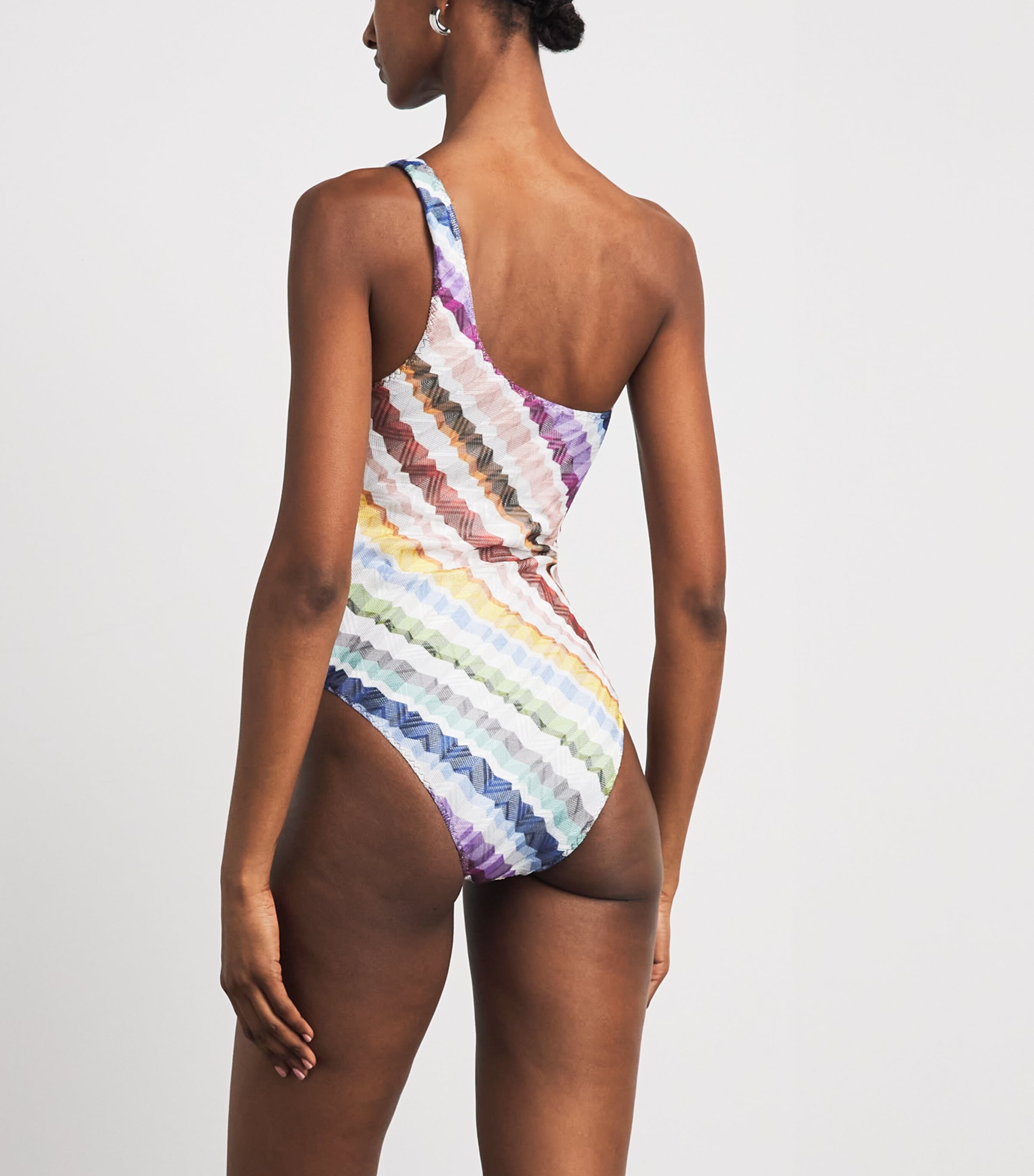 Missoni Womens Zigzag One-Shoulder Swimsuit Multicolor Image 5