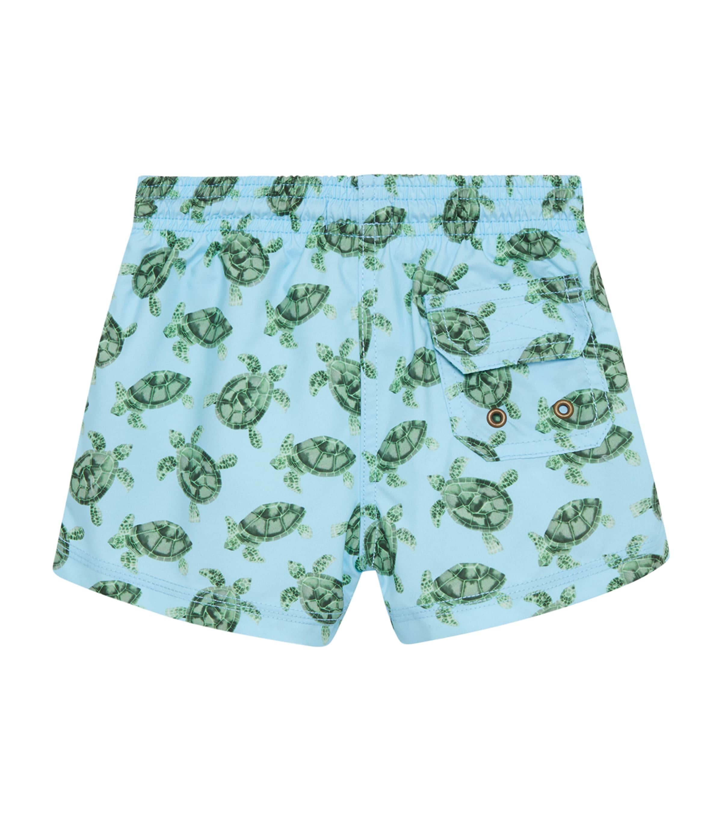 Trotters Daddy & Me Turtle Swim Shorts (3-24 Months) Blue/turtle Image 2