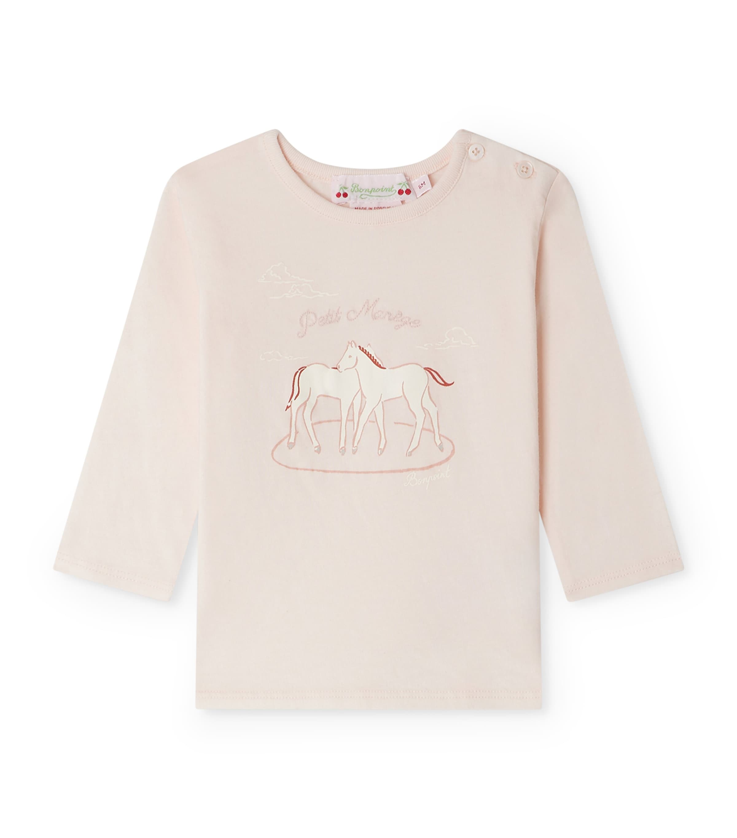 Bonpoint Long-sleeve Riding School T-shirt In Pink