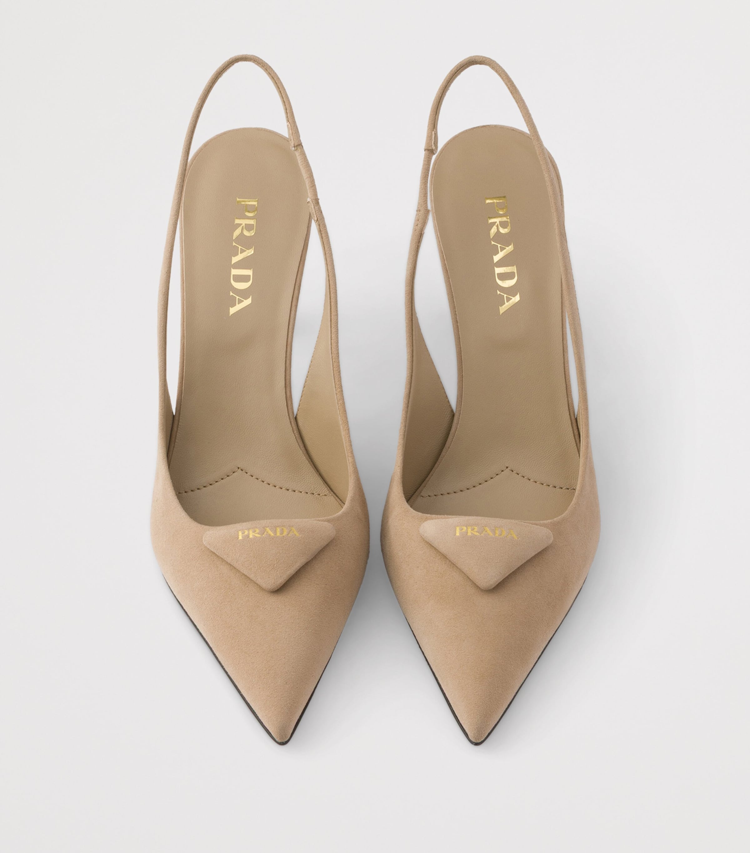 Prada Suede Slingback Pumps 75 Neutral Image 3