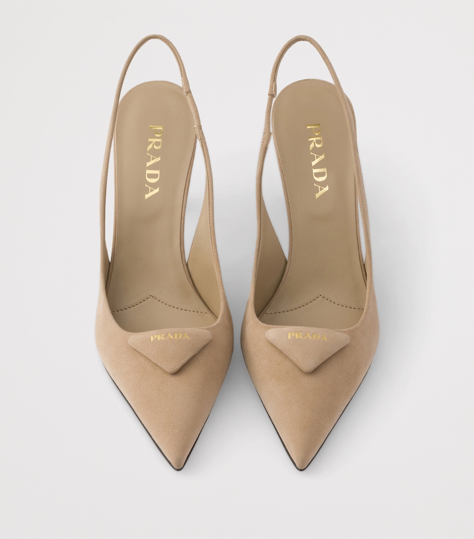 Prada Suede Slingback Pumps 75 Neutral Image 3
