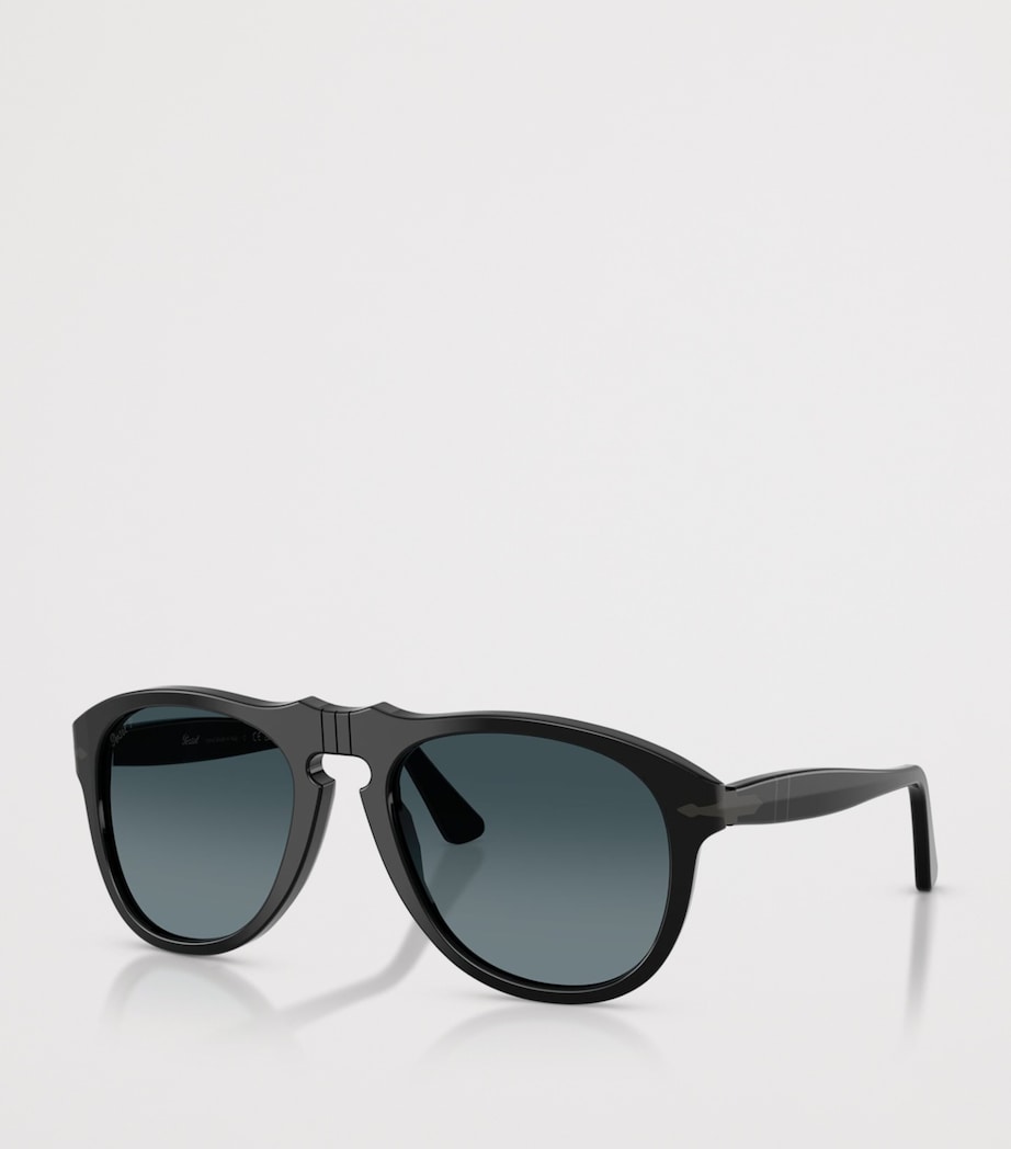 Persol PO0649NE Total Black Arrow Pilot Sunglasses Black Image 2