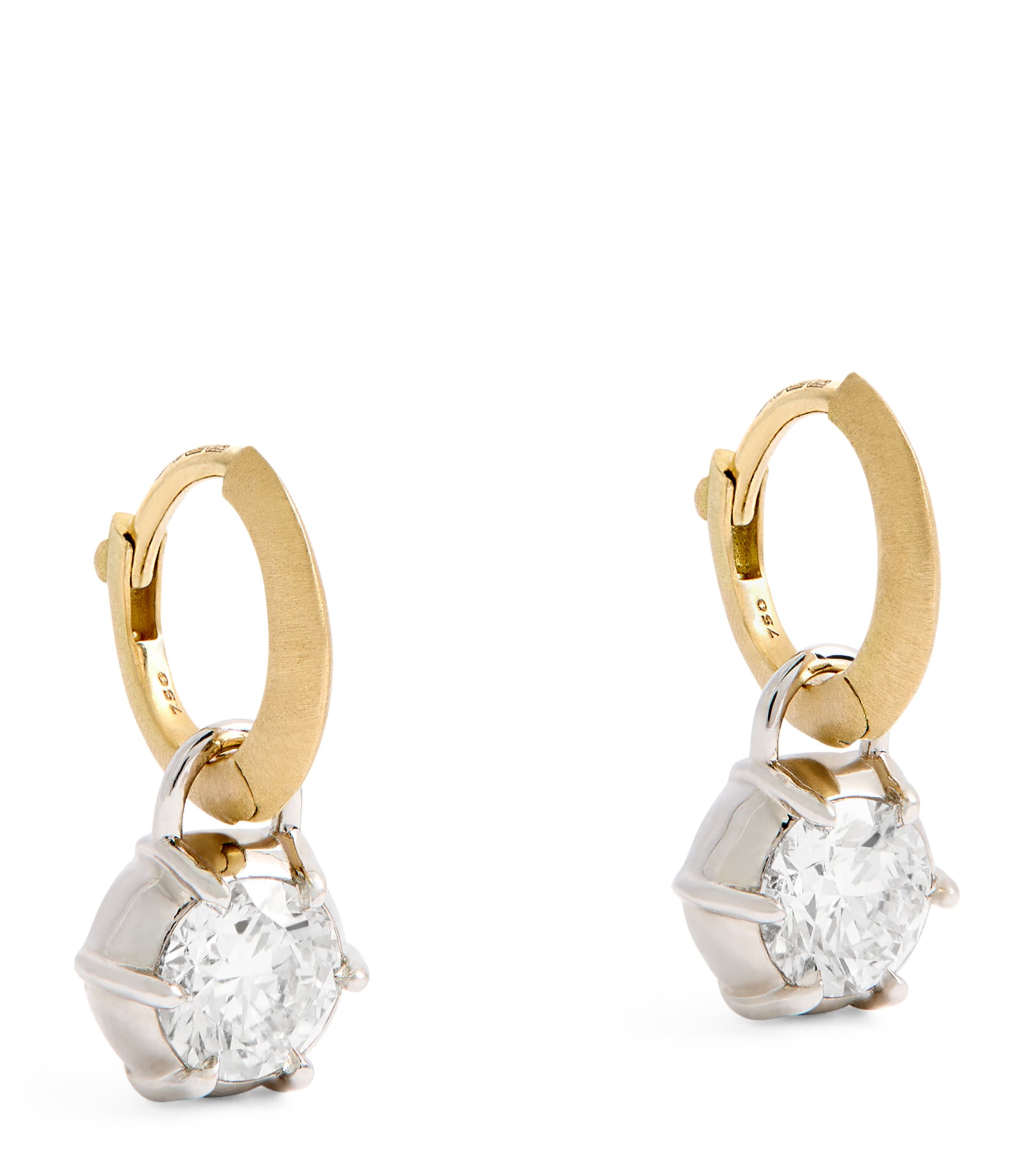 Jade Trau Yellow Gold And Diamond Sienna Huggie Earrings In Gold