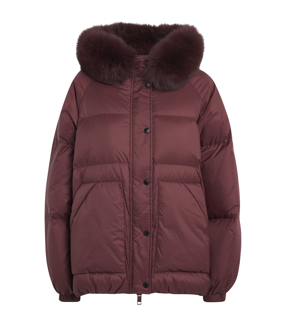 Down Fox Fur-Trim Puffer Jacket A6080 Image 1