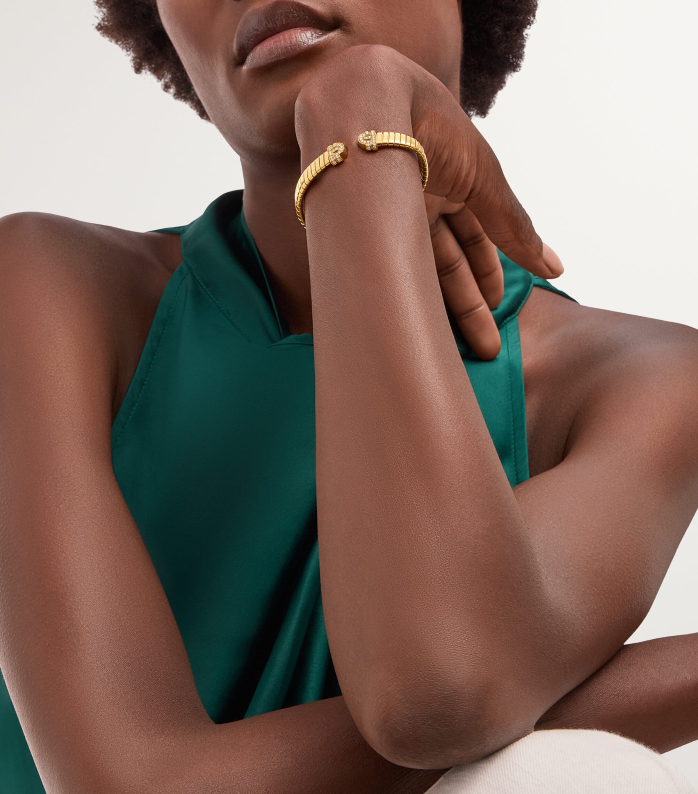 Yellow Gold and Diamond Tubogas Bangle YELLOW GOLD Image 3