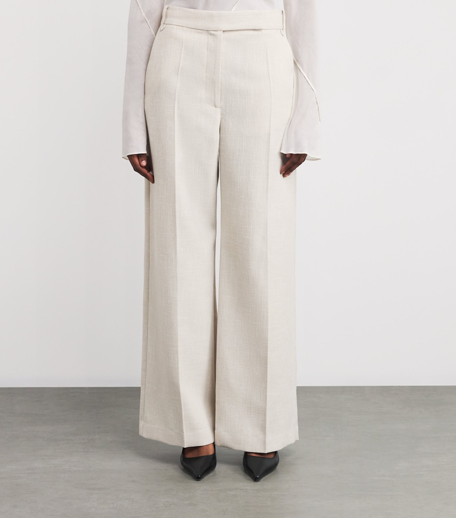 Corbett Wide-Leg Trousers STONE MCRM Image 3