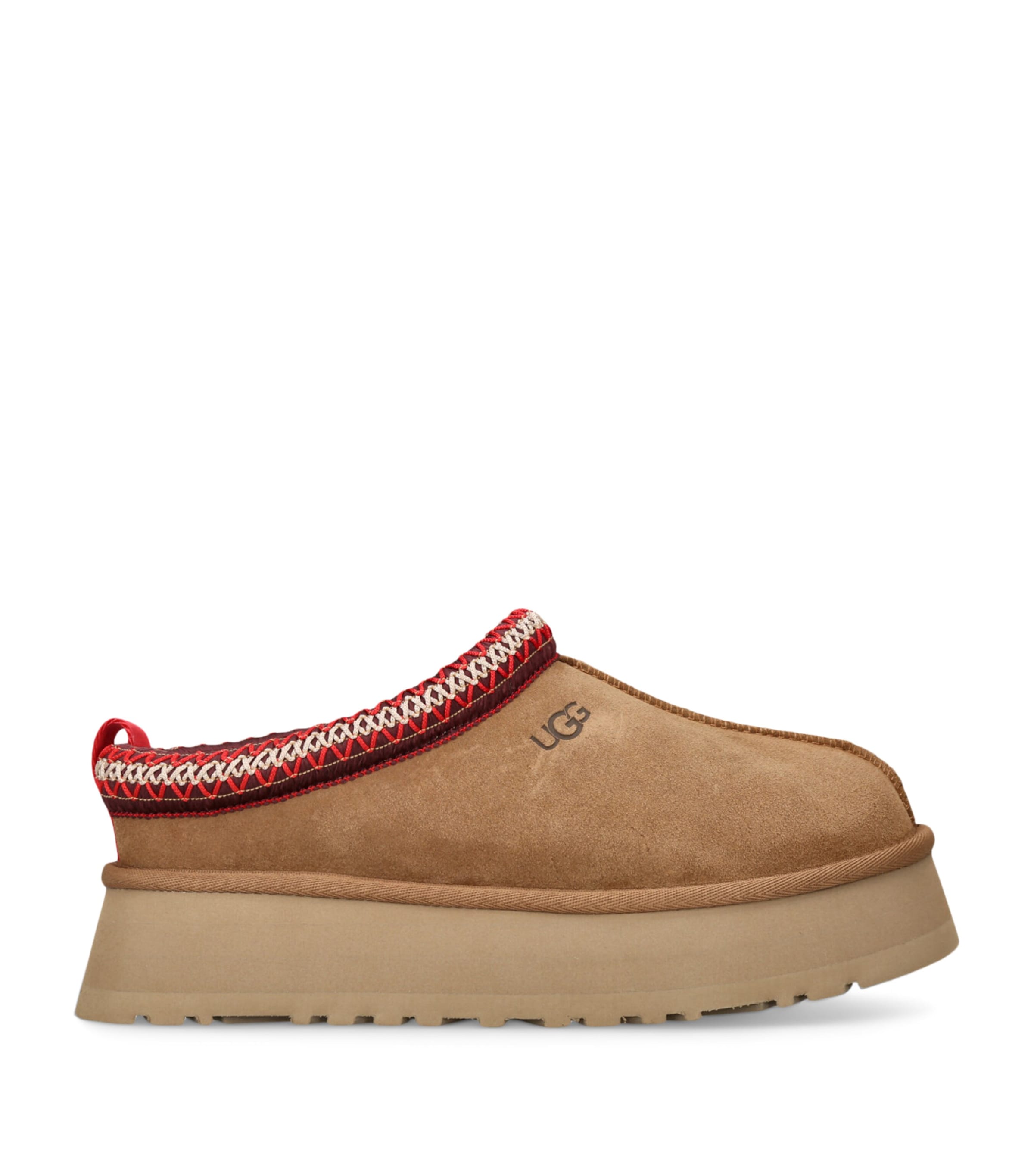 Ugg Tazz Womens Embroidered Slip On Slide Slippers In Brown