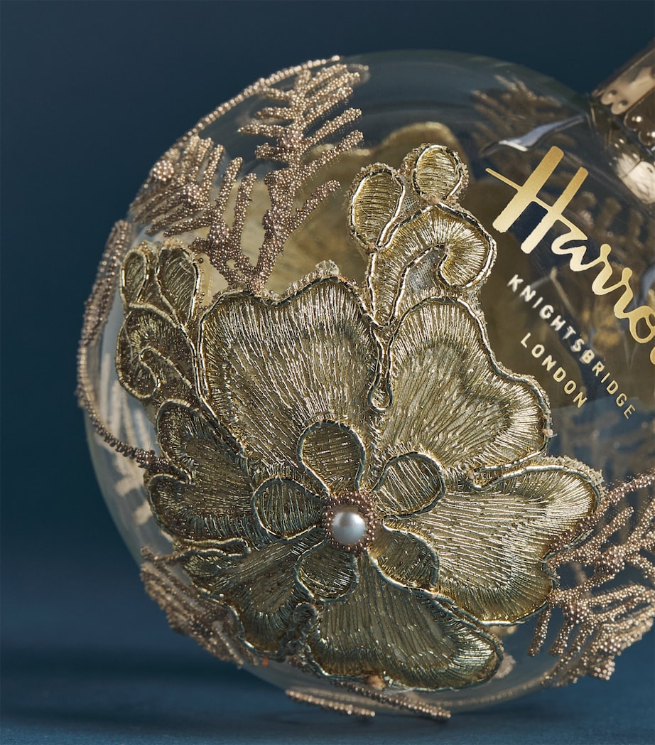Harrods Embroidered Flower Bauble Image 2