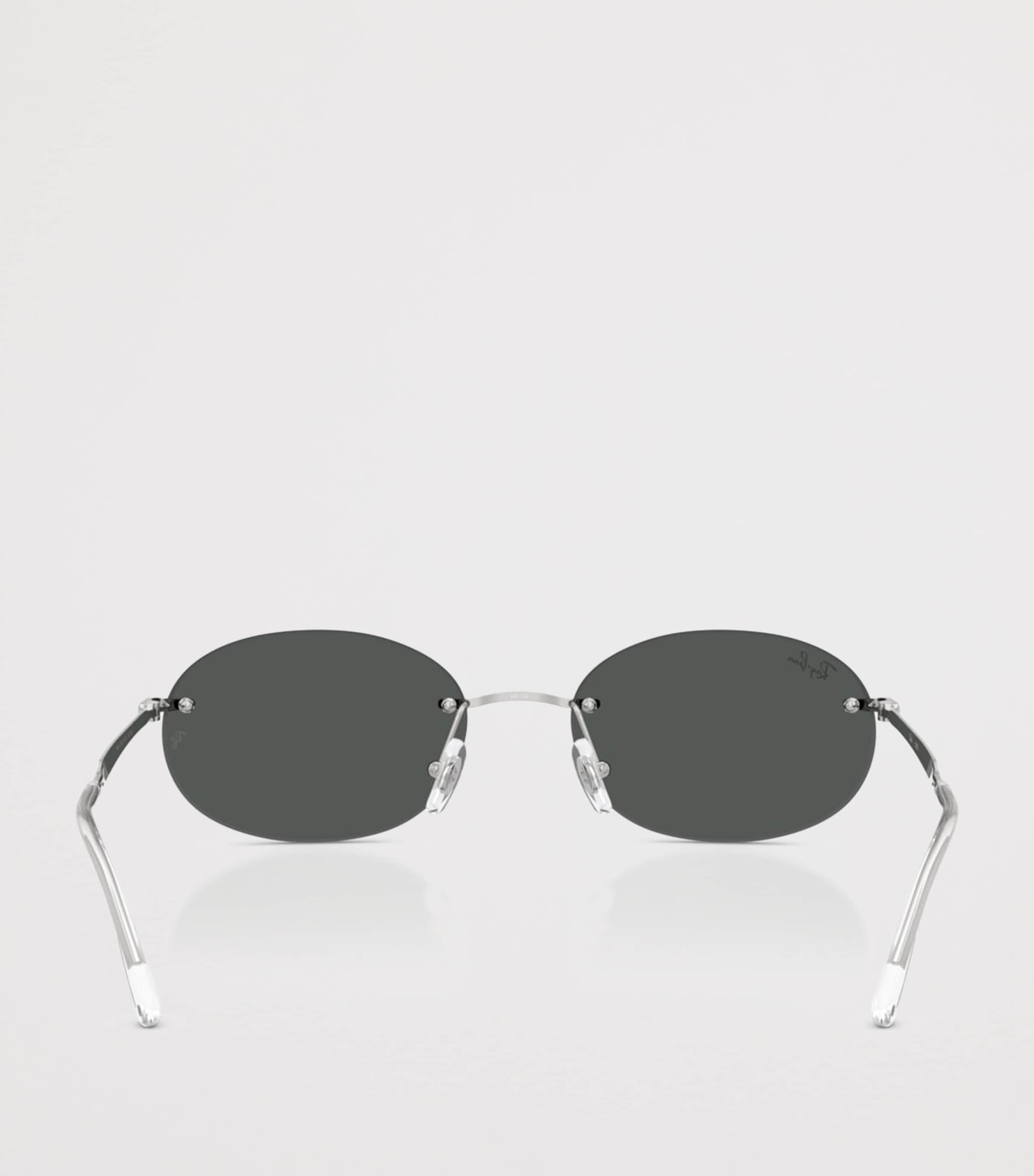 Ray-Ban RB3767 Metal Oval Sunglasses Silver Image 4
