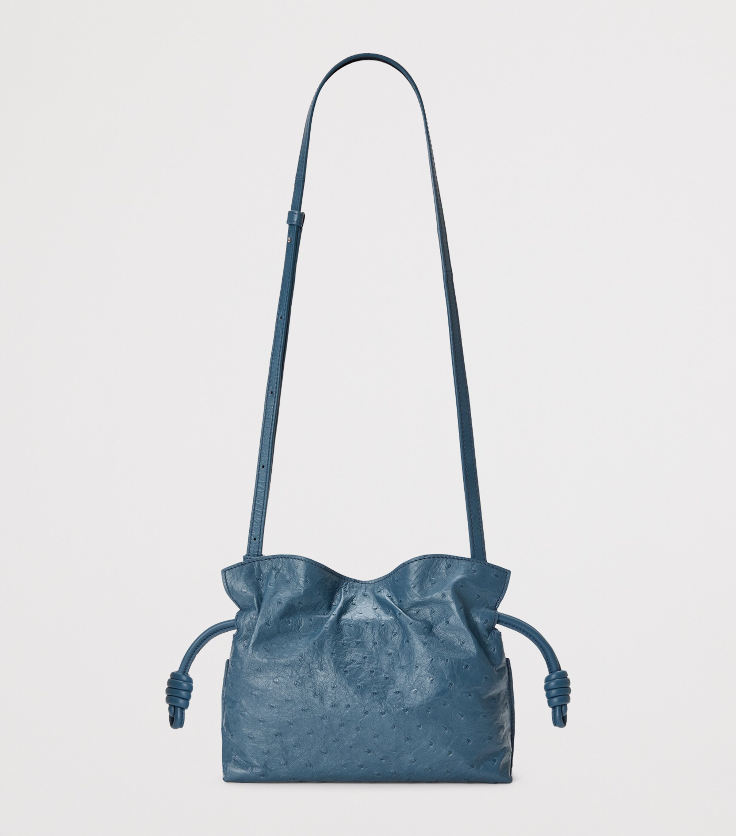 Mini Leather Flamenco Clutch Bag DENIM Image 4