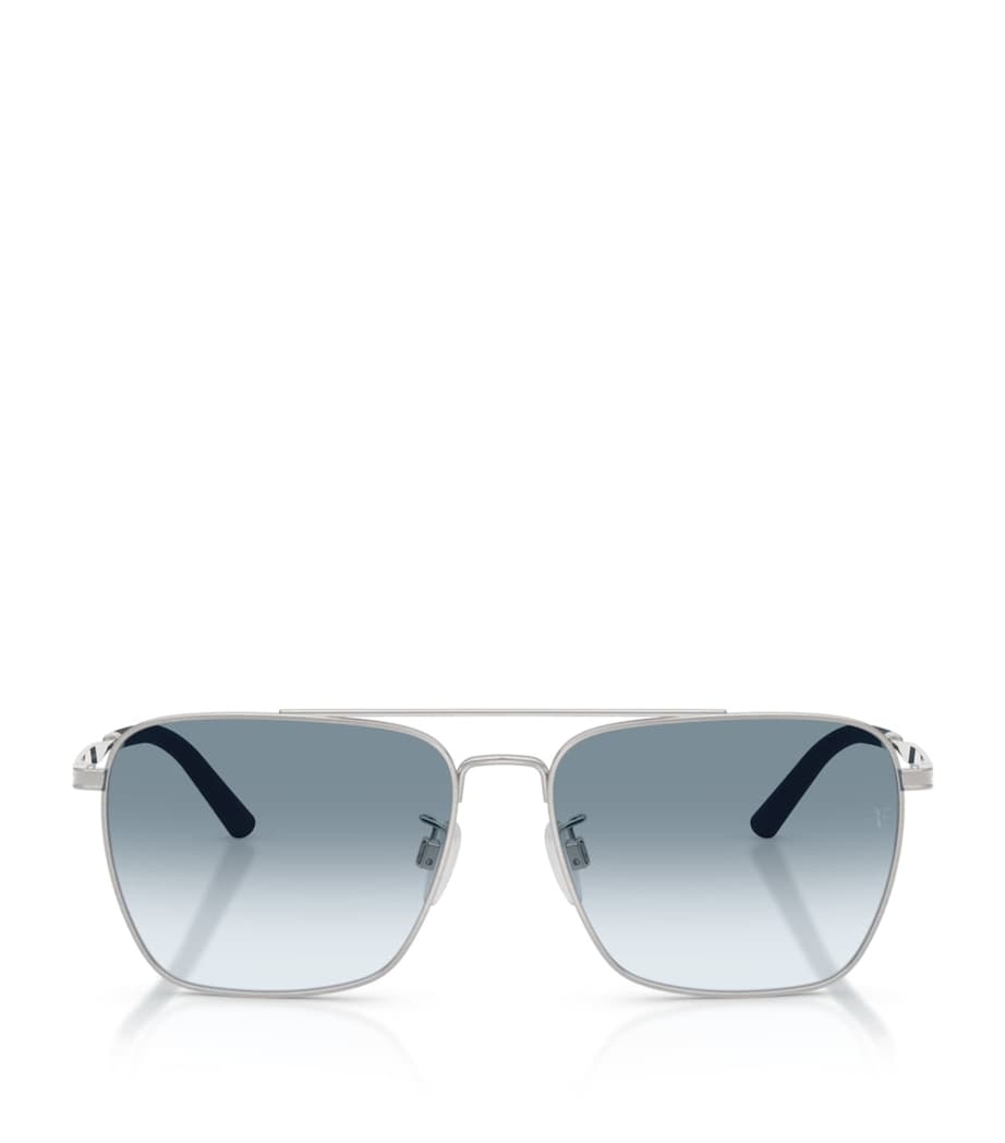 Oliver Peoples Metal R-15 Square Sunglasses Silver Image 1