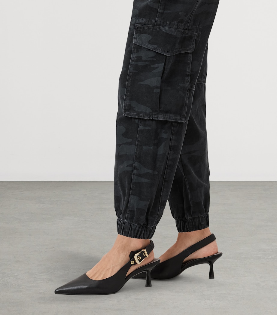 Printed Freda Cargo Trousers CAMO INK BLUE Image 6