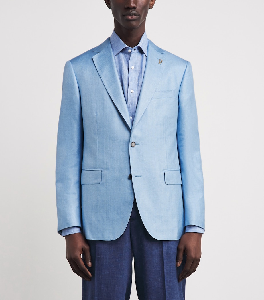 Pal Zileri Mens Silk Vicenza Blazer Light Blue Image 4
