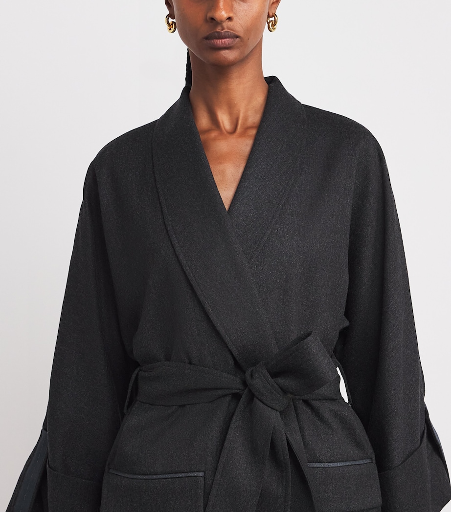 Wool-Blend Belted Jacket CARBONE Image 6