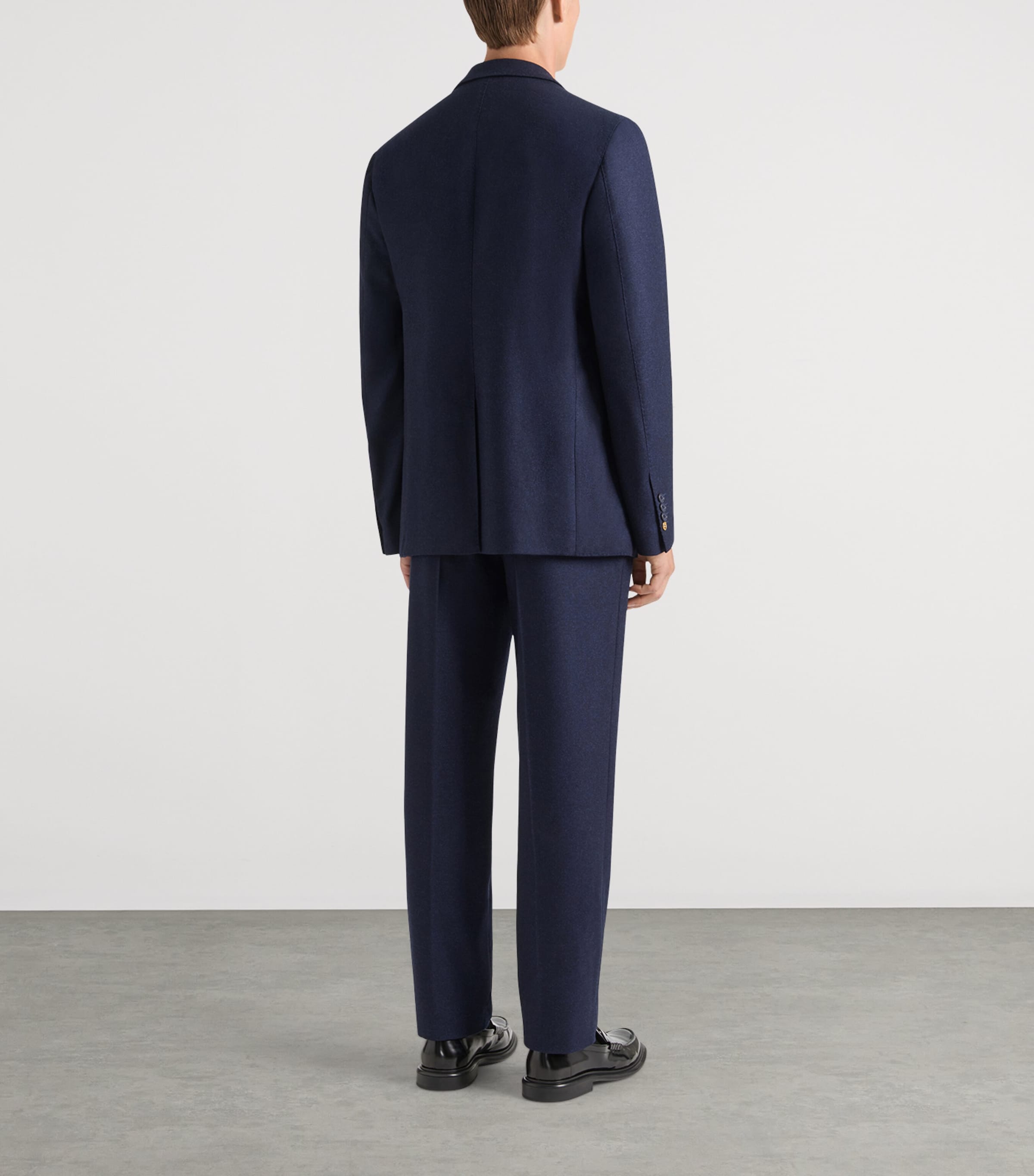 Wool Flannel Trousers NAVY Image 3