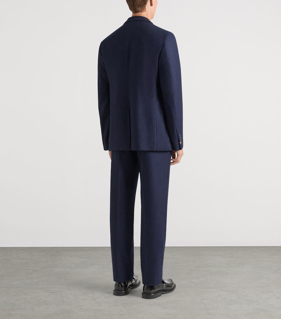 Wool Flannel Trousers NAVY Image 3