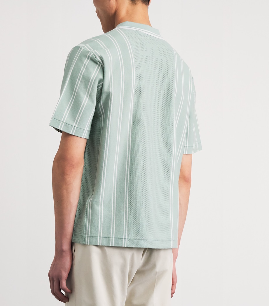 J Lindeberg Mens Stripe Rue Short-Sleeve Shirt Jadeite Image 5